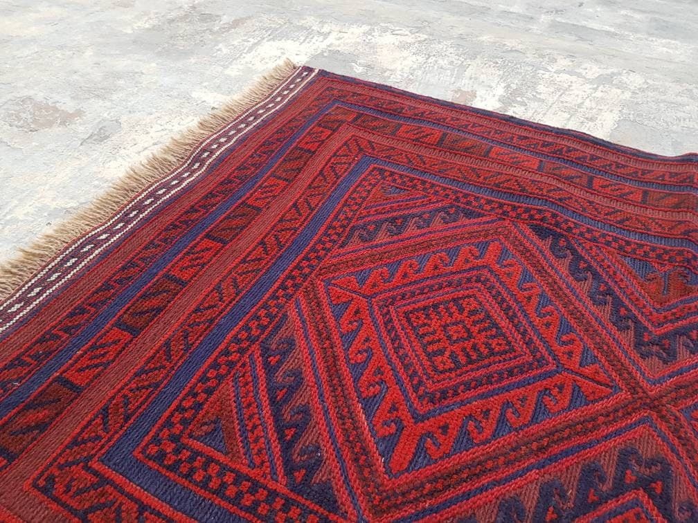 3'9"×2'8" ft Afghan kilim nice tribal rug oriental area kilim rug vegetable dyed handmade rug colourful decorative kilim mushvani kilim - image 4