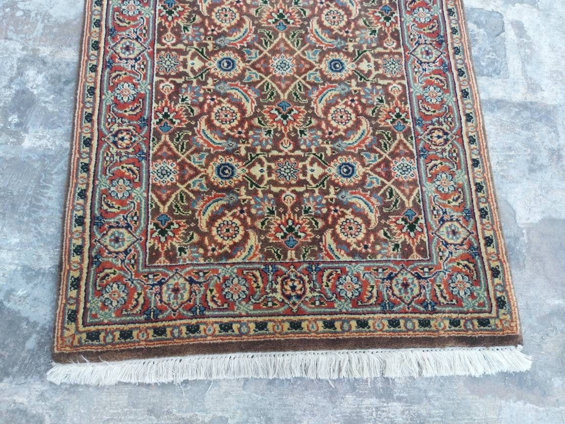 3'×2' ft Handmade Indian rug best wool rug small oriental rug - image 4