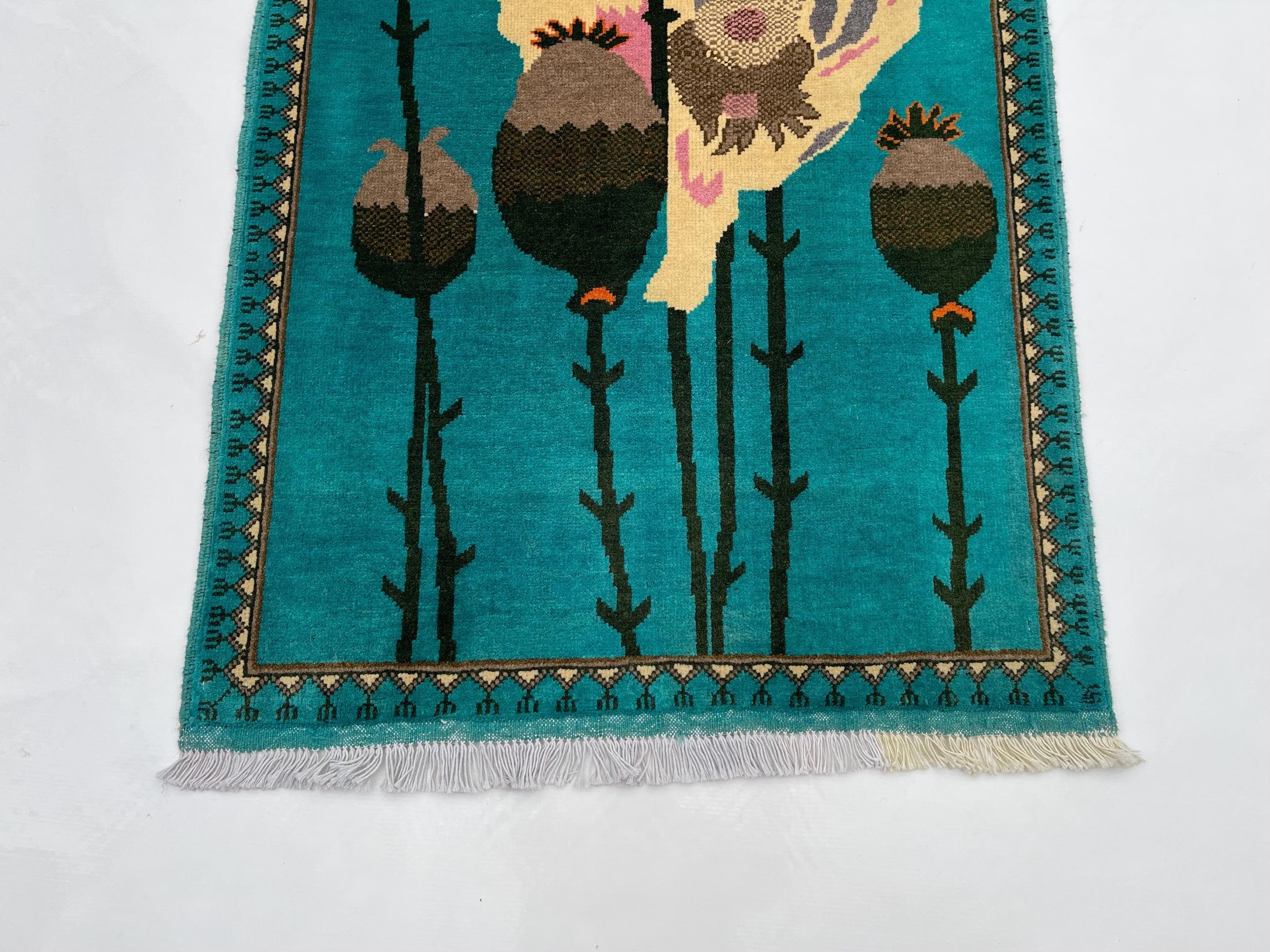 Afghan war rug wool war rug beautifully made Merinos war rug handicrafts opiume 116x78 cm #735 - image 5