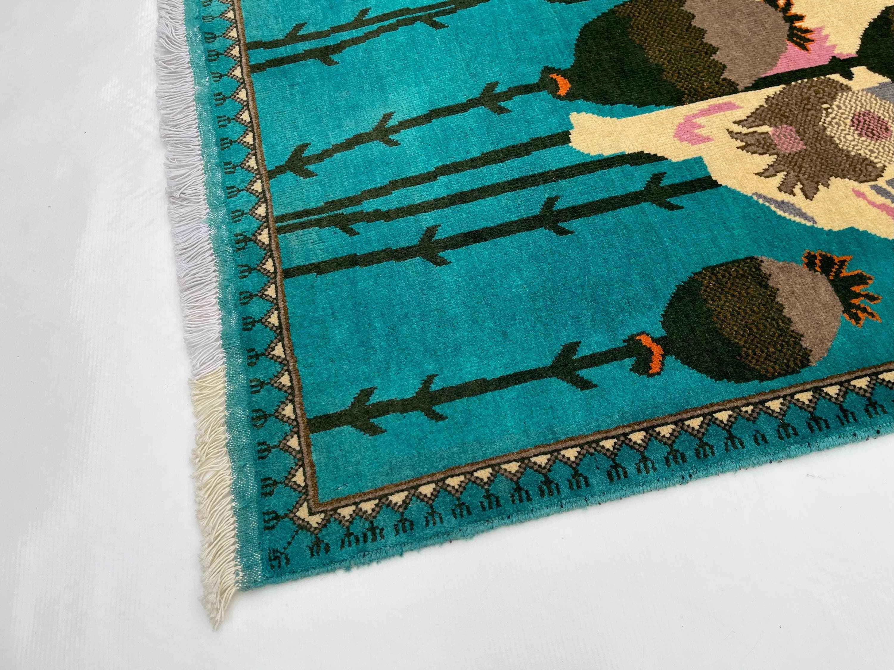 Afghan war rug wool war rug beautifully made Merinos war rug handicrafts opiume 116x78 cm #735 - image 4