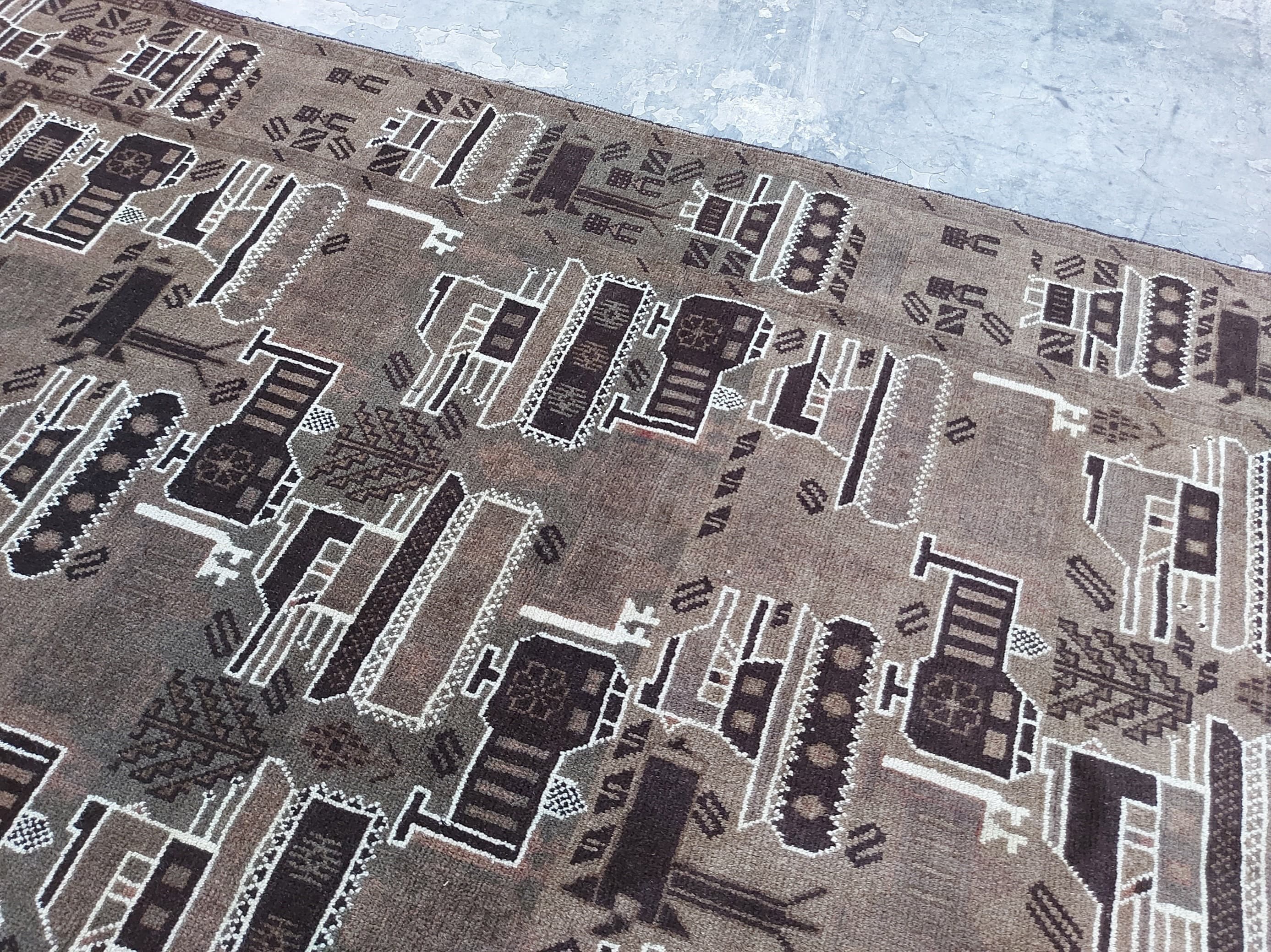 6'3"×4' Classic vintage Afghan war rug natural wool rug best quality area rug baluch design war art handicrafts - image 5