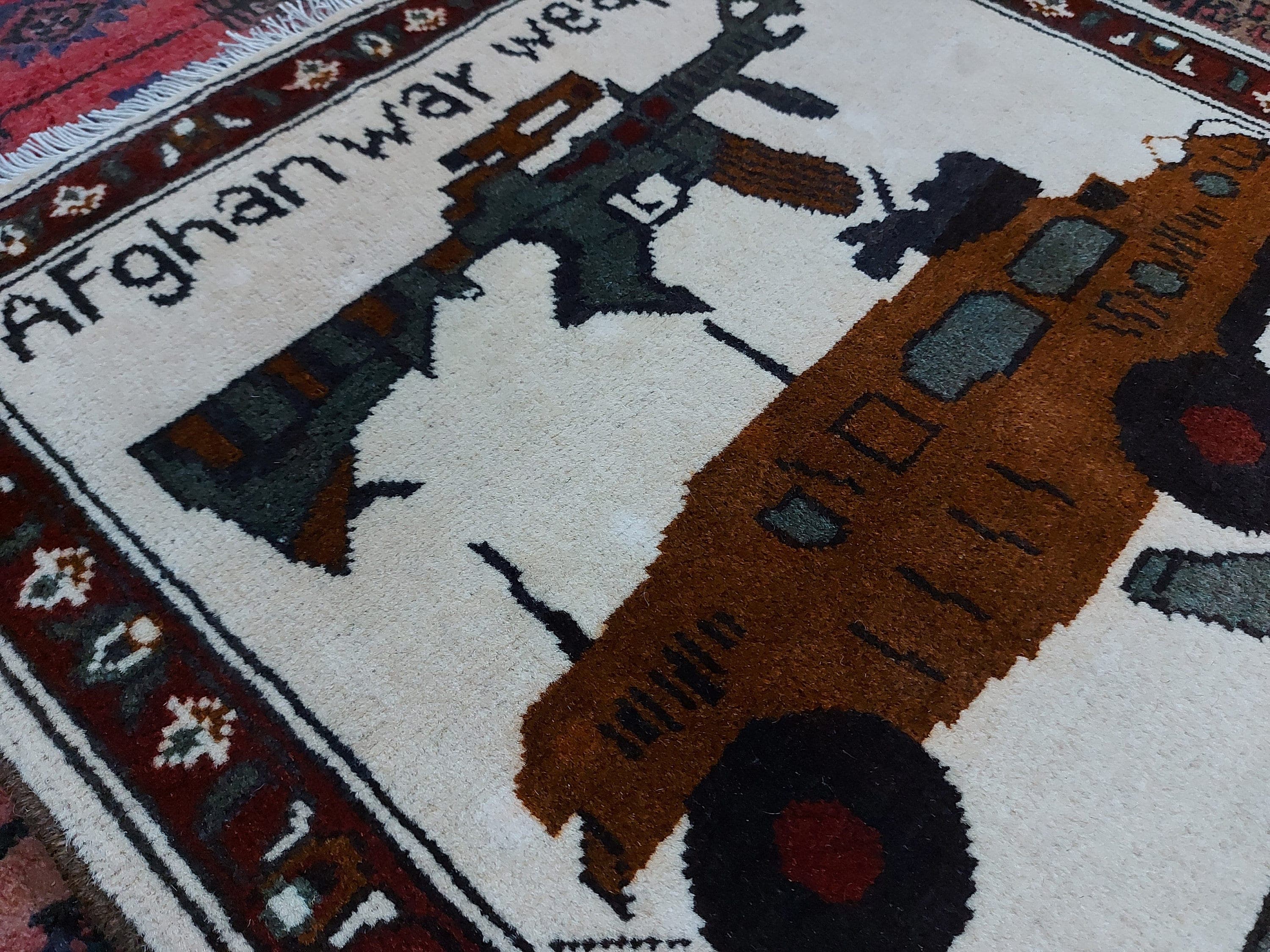 77x63 cm Ethnic Handmade Afghan war rug wool rug Nomadic Rug Oriental War Rug mini rug - image 5