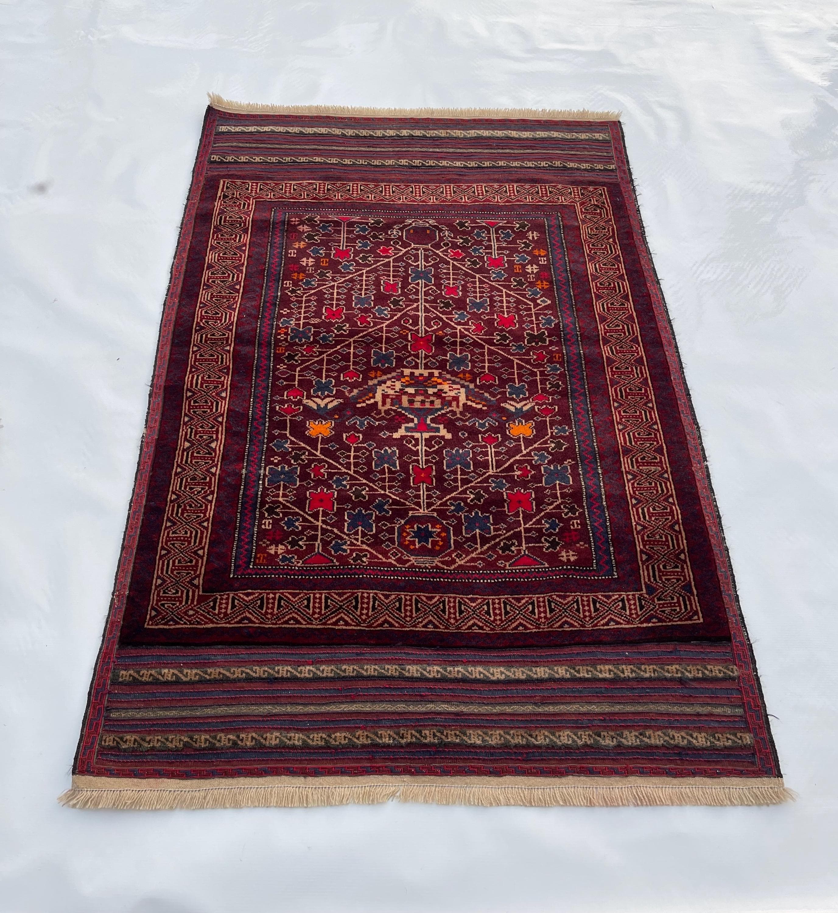 152x101 cm Afghan rug nice thaimani tribal rug oriental area rug handmade rug wall hanging rug beautifully made Baluch rug #691