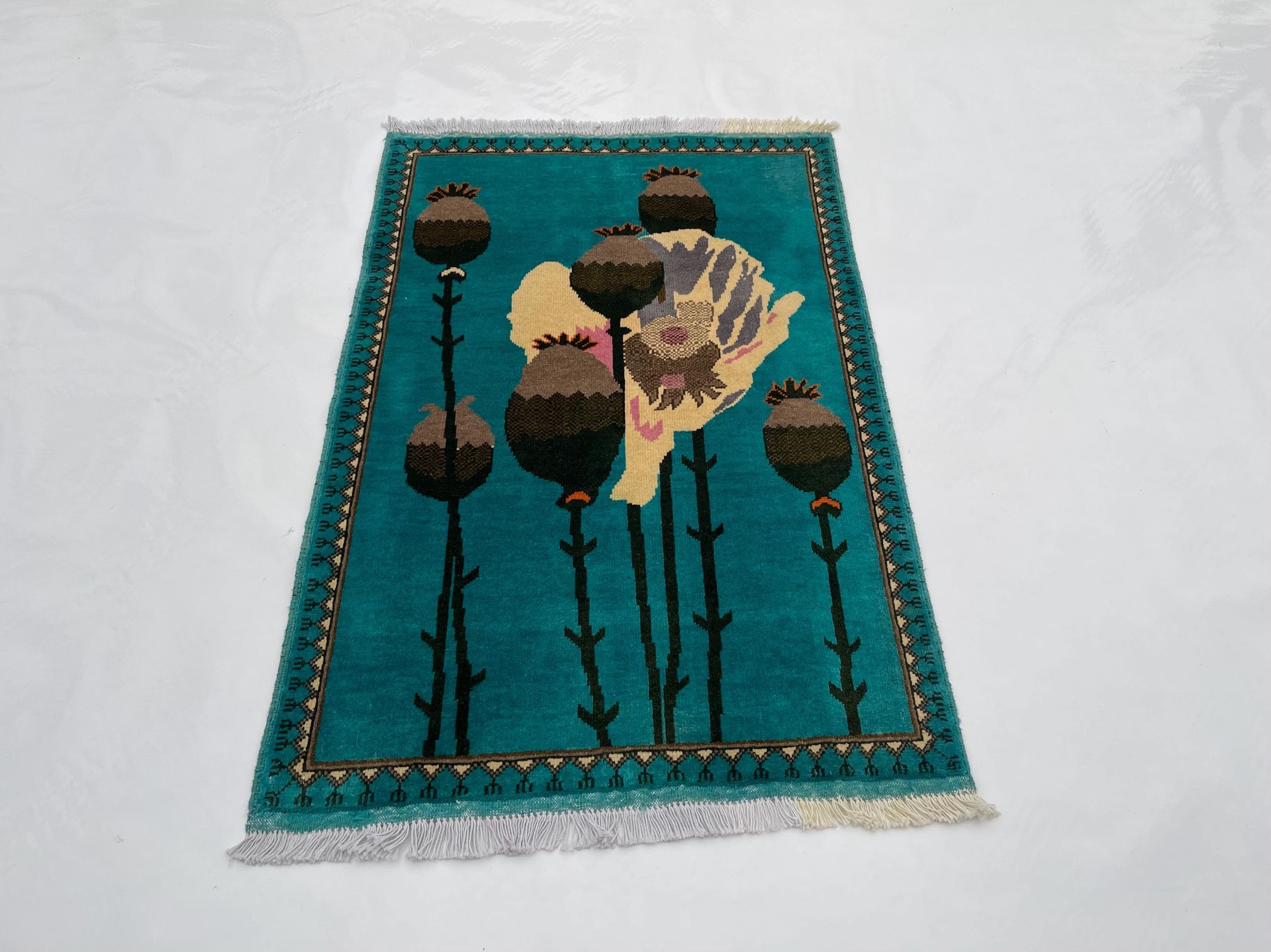 Afghan war rug wool war rug beautifully made Merinos war rug handicrafts opiume 116x78 cm #735 - image 3