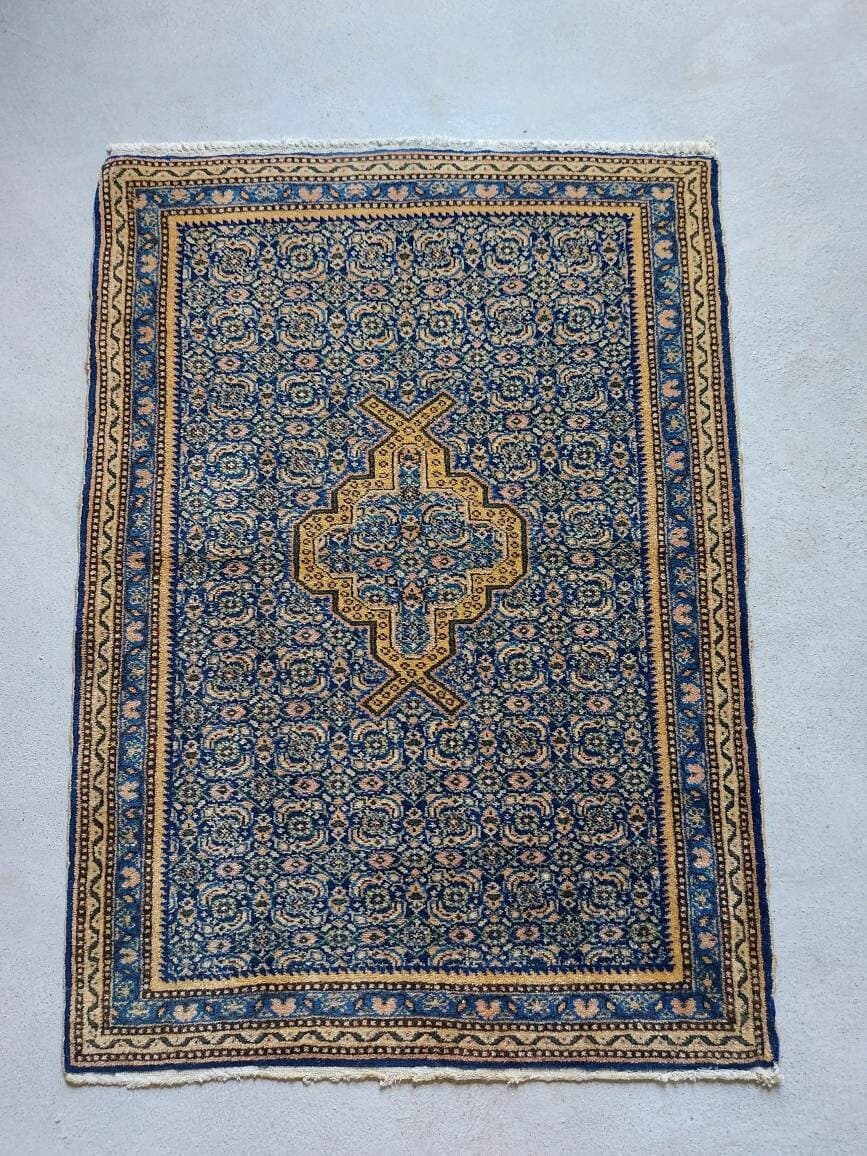 3'3"×2'4" ft percian rug oriental area rug vegetable dyed handmade rug vintage rug semi antique mini rug - image 4