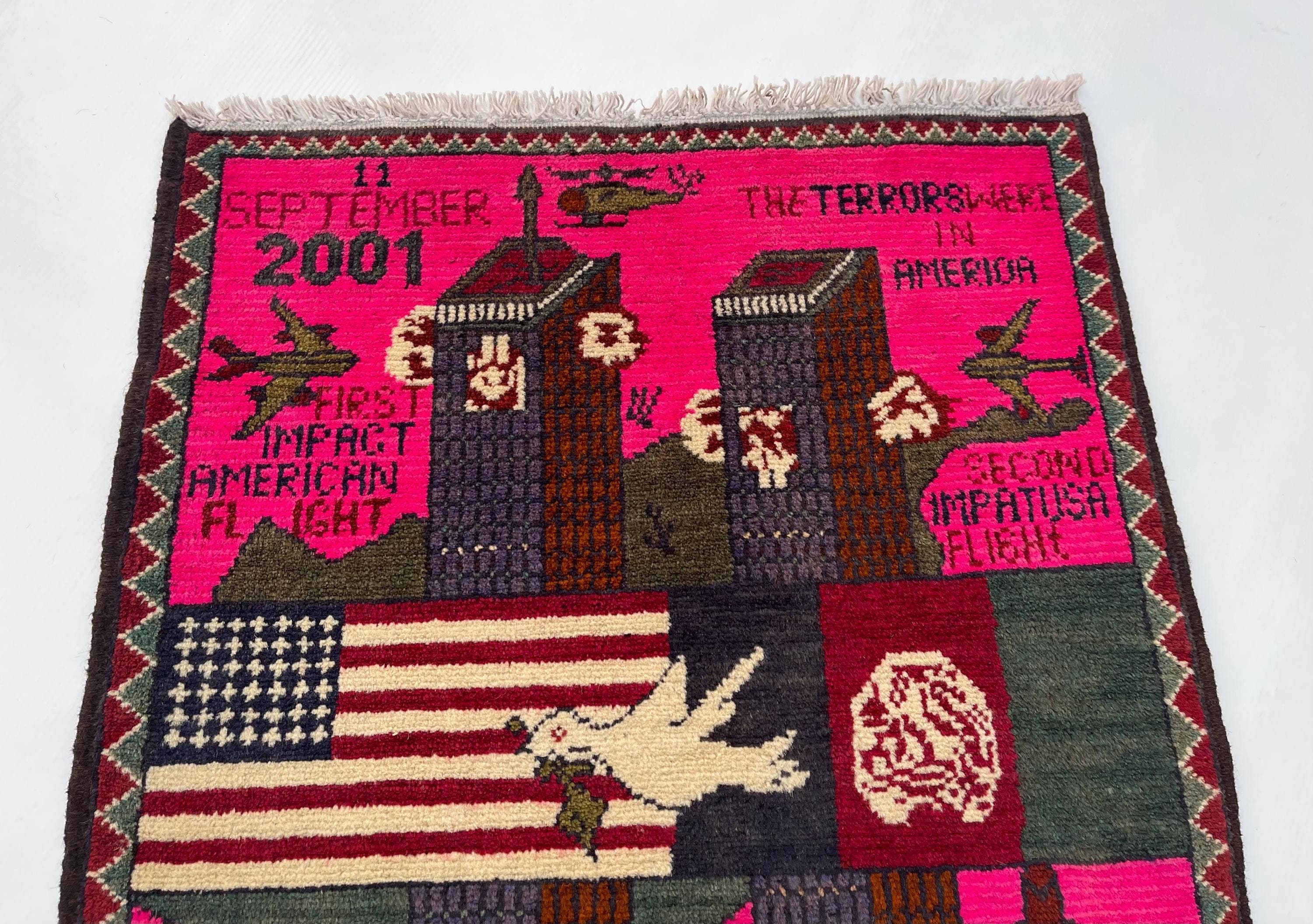 75x59 cm Ethnic Handmade Afghan war rug Beautifully made wool rug Nomadic Rug Oriental War Rug mini rug 9//11 handicrafts #264 - image 3