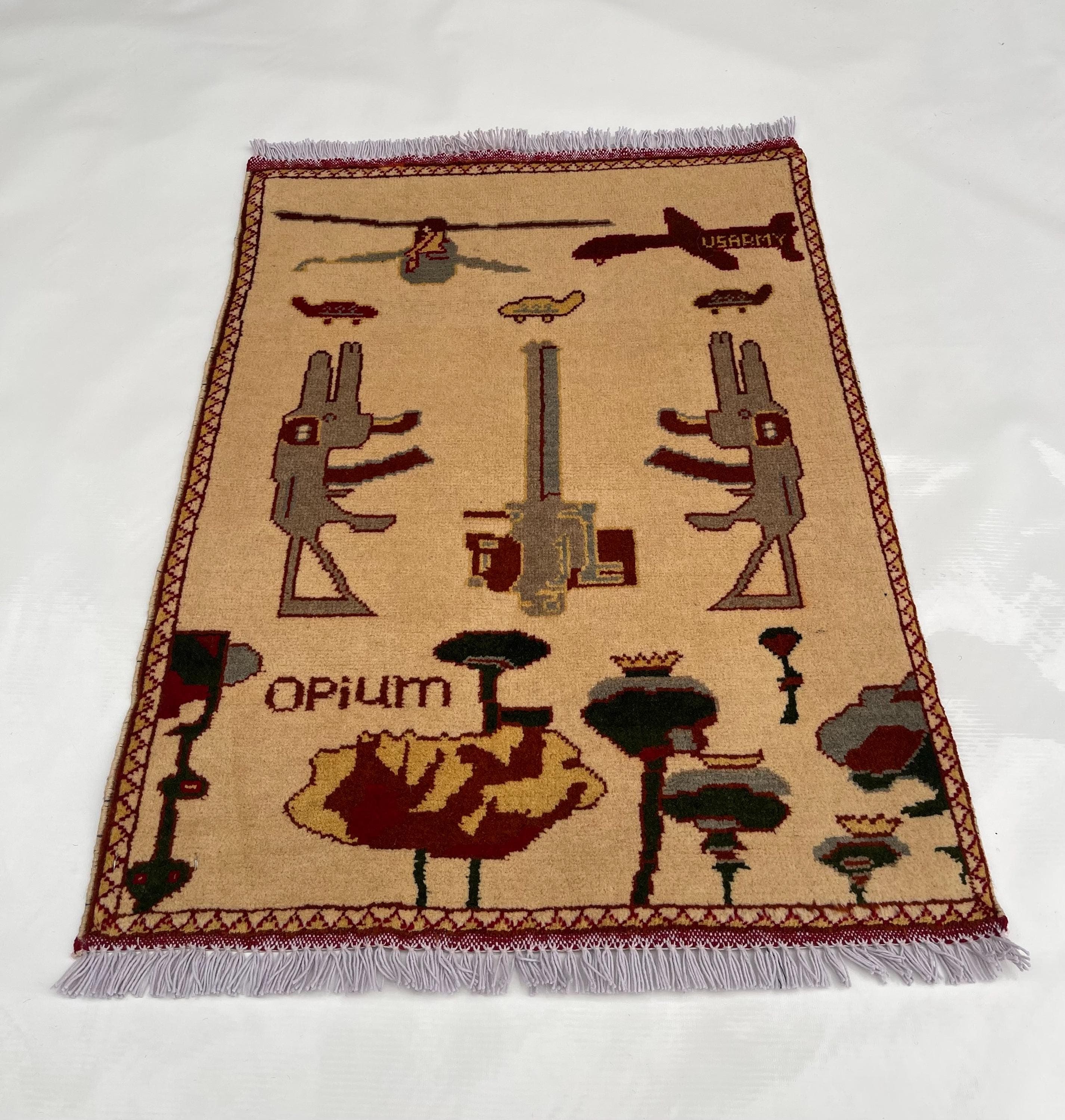 79x62 cm Classic Handmade Afghan war rug Beautifully made wool rug Nomadic Rug Oriental War Rug mini rug handicrafts #388