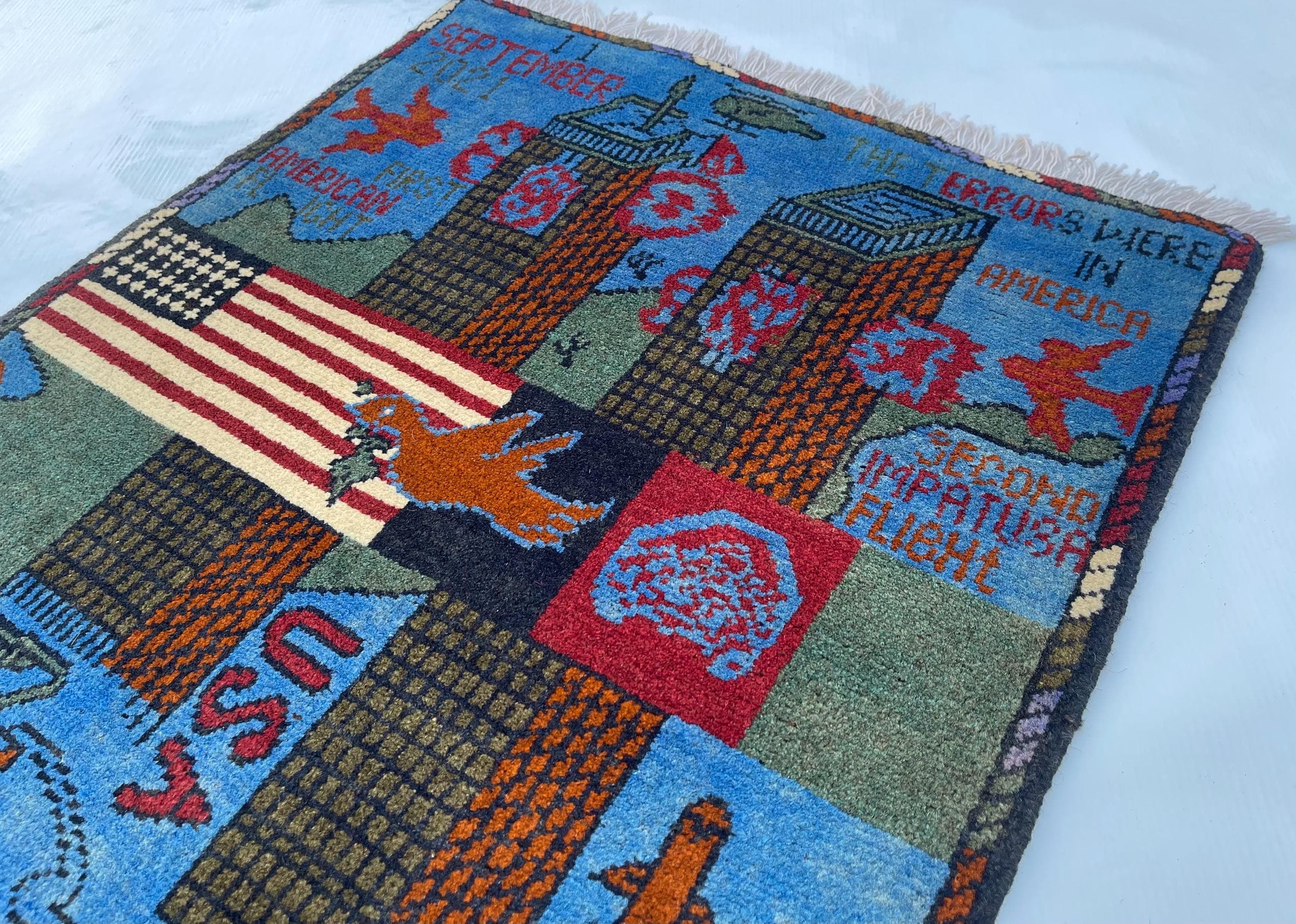 79x60 cm Classic Handmade Afghan war rug Beautifully made wool rug Nomadic Rug Oriental War Rug mini rug 9//11 #112 - image 3