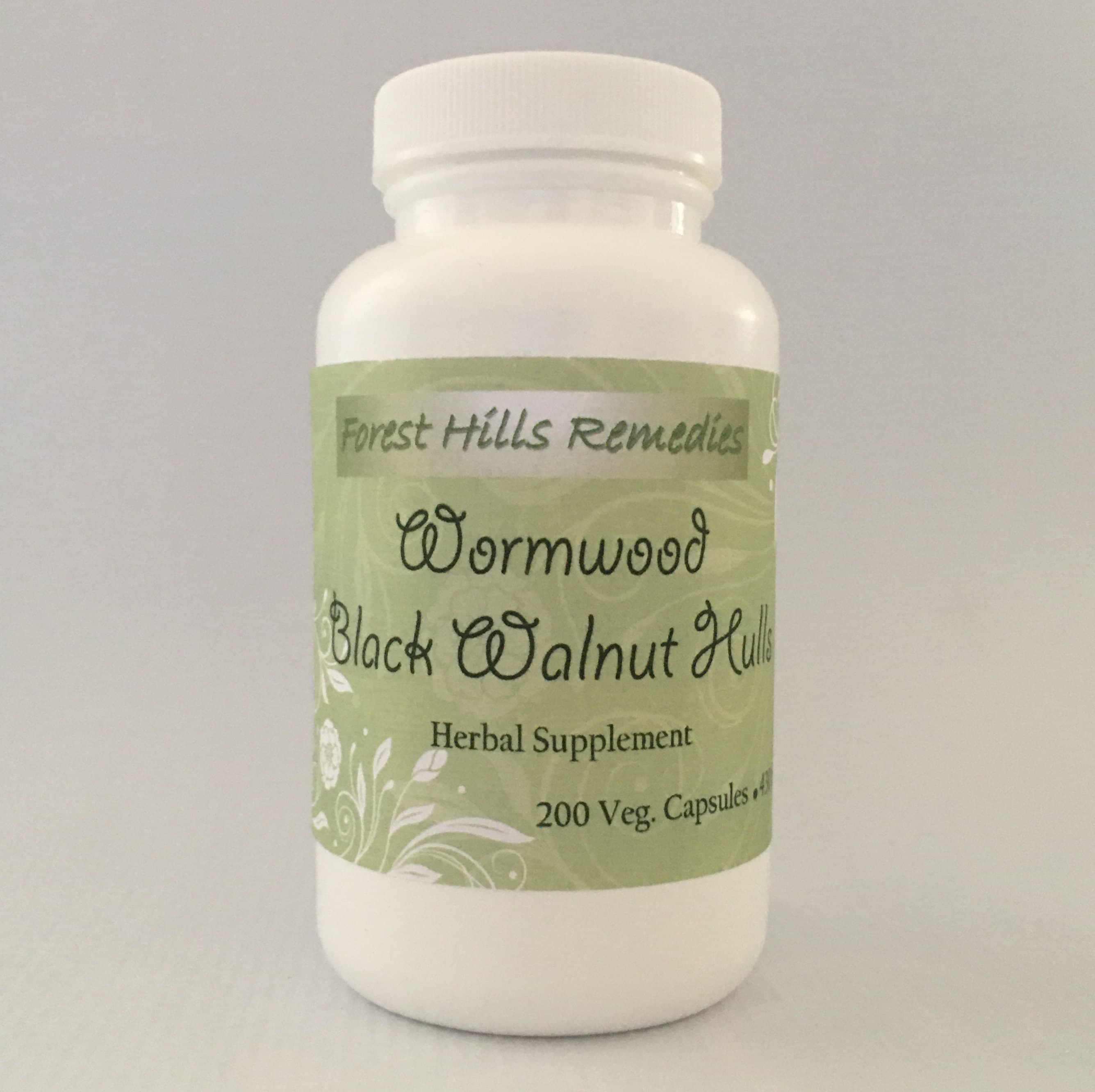 Black Walnut Hulls and Wormwood, Vegan, Kosher, Halal Capsules, Retail and Wholesale
