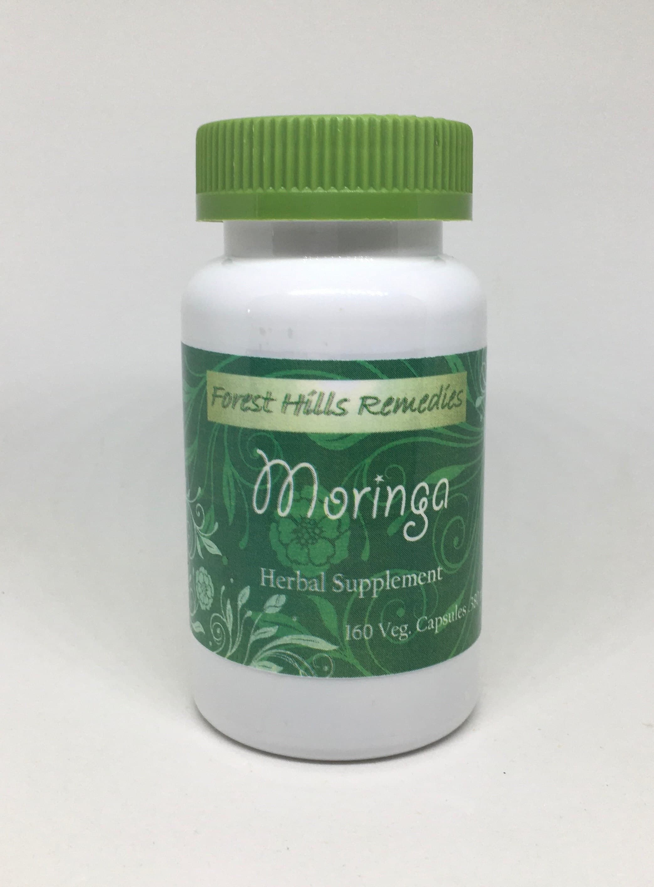 Organic Moringa Leaf Powder Vegan Capsules, 100% Pure, Retail and Wholesale