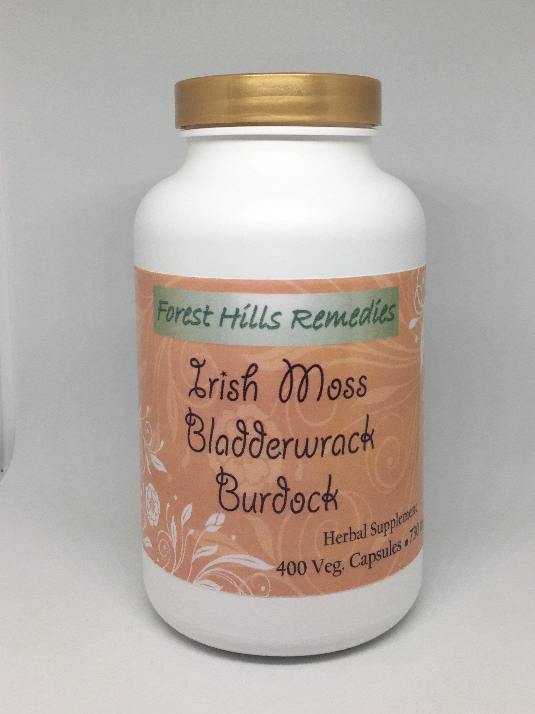 Bladderwrack, Irish Moss and Burdock Root Vegan Capsules, 100% Pure Organic Ingredients, Different counts available, Wholesale available