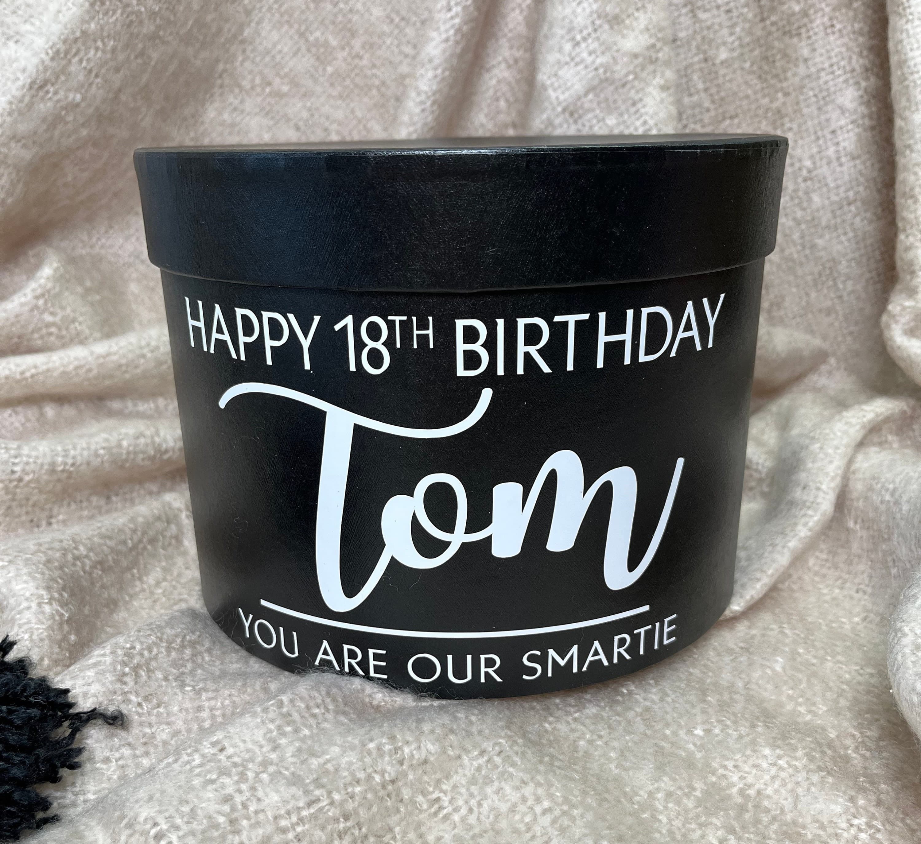 Personalised Round Gift Box, Custom Birthday Keepsake