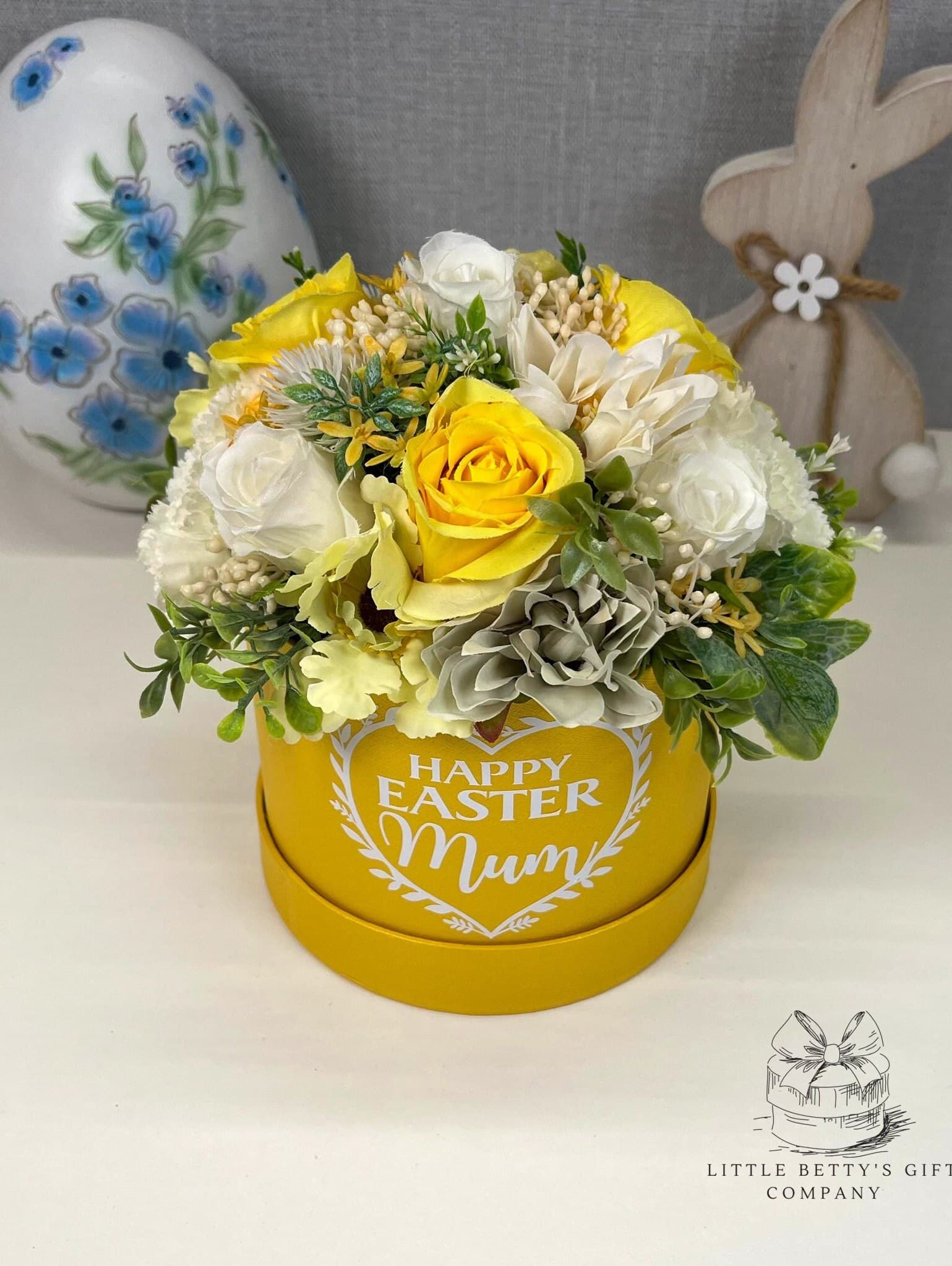 Personalised Easter Gift, Artificial Spring Bouquet, Easter Decoration, Table Centrepiece Decor, Silk Flower Display
