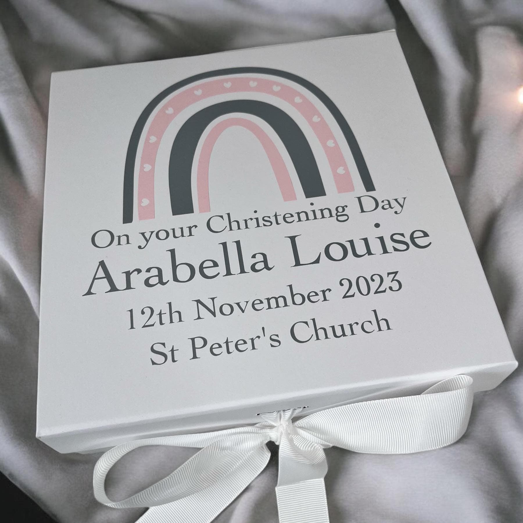 Personalised Christening Gift Box: Rainbow Keepsake Box - image 4