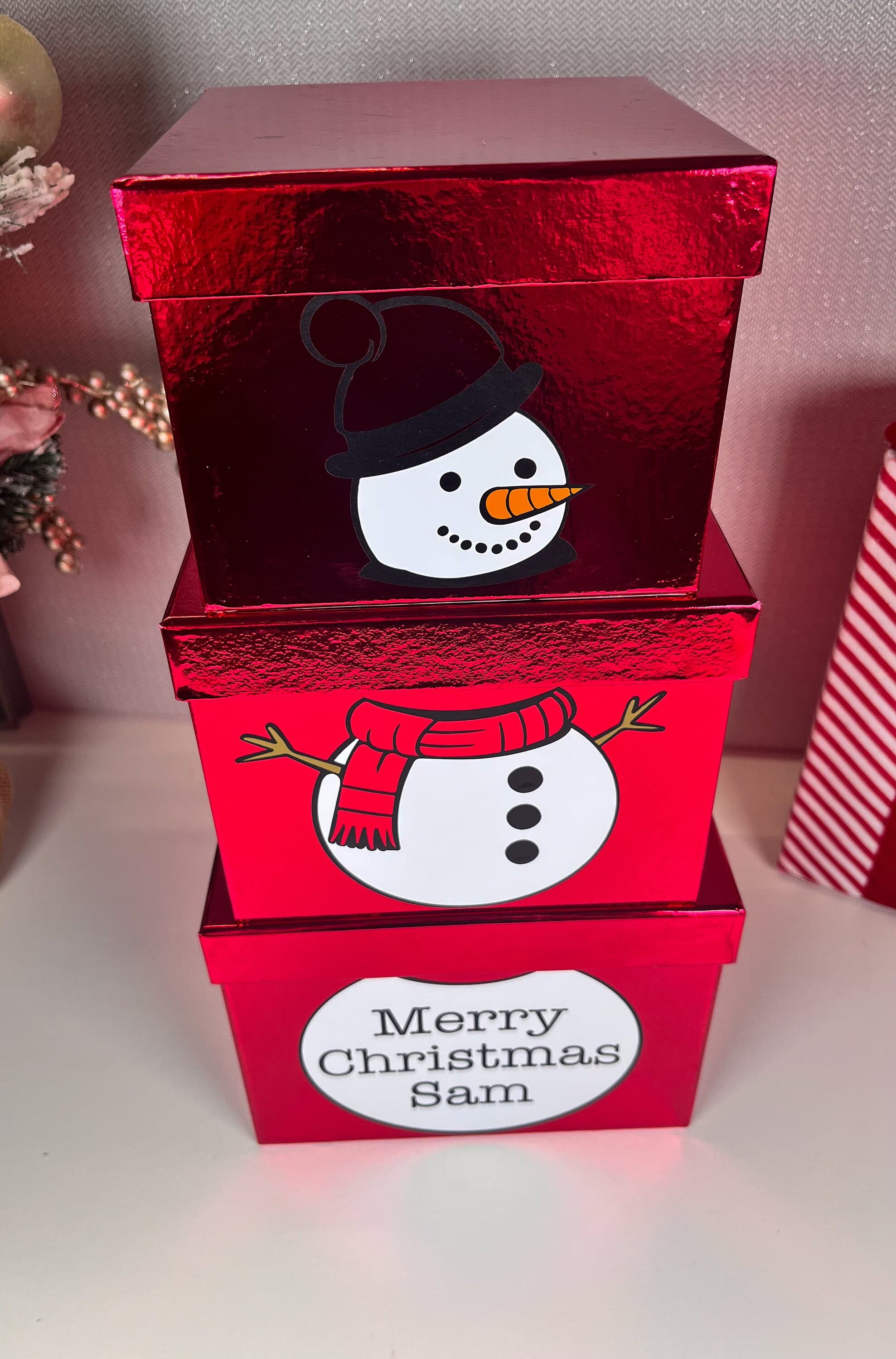Personalised Stackable Christmas Gift Box, Santa Design - image 4