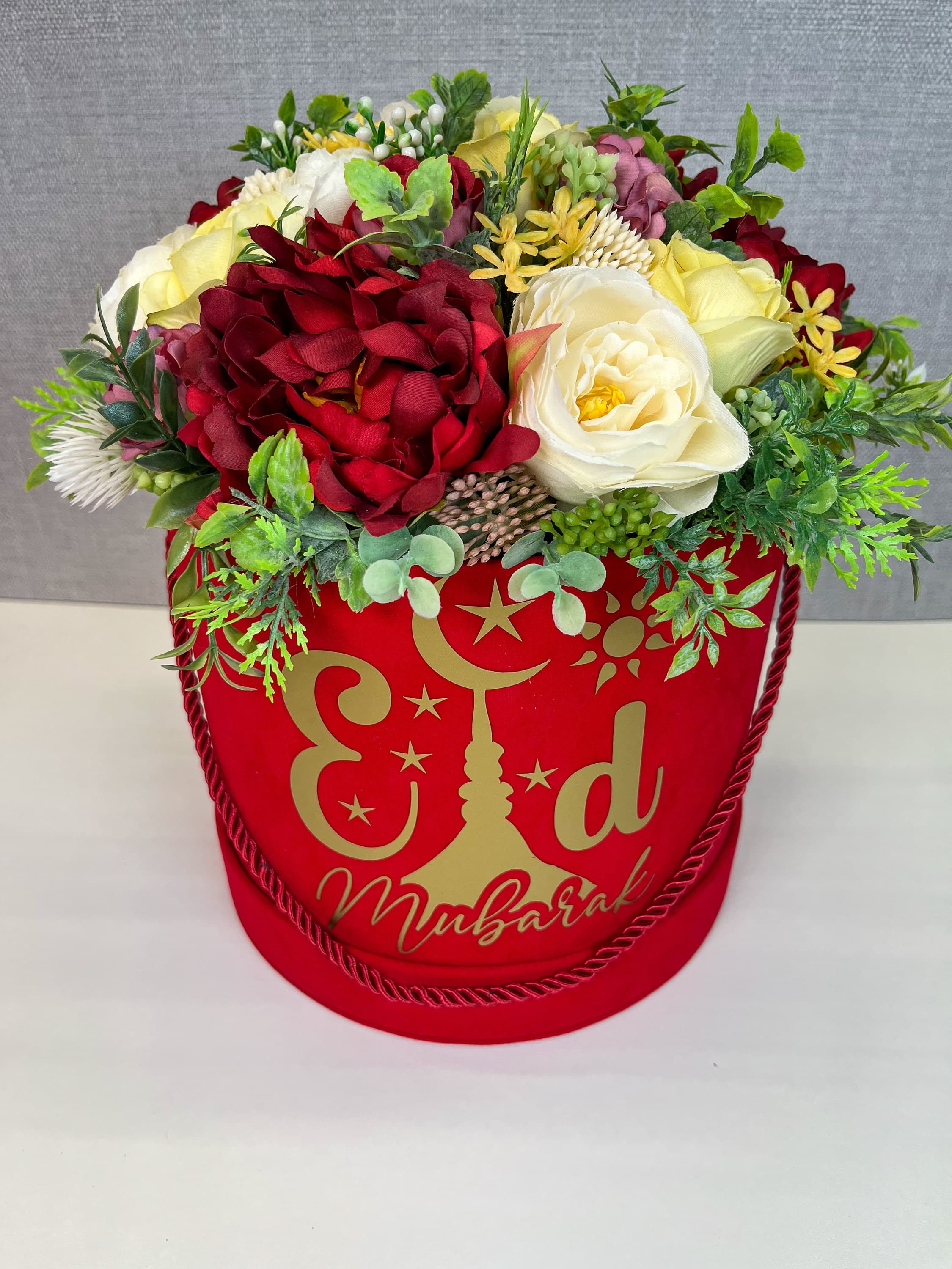 Personalised Eid Mubarak Silk Flower Bouquet, Ramadan Gift - image 3