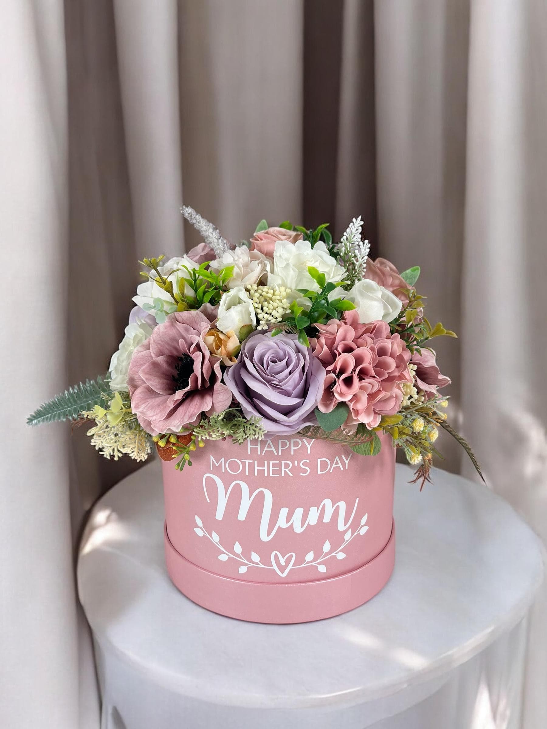 Personalised Mother's Day Floral Bouquet: Elegant Keepsake Box Gift