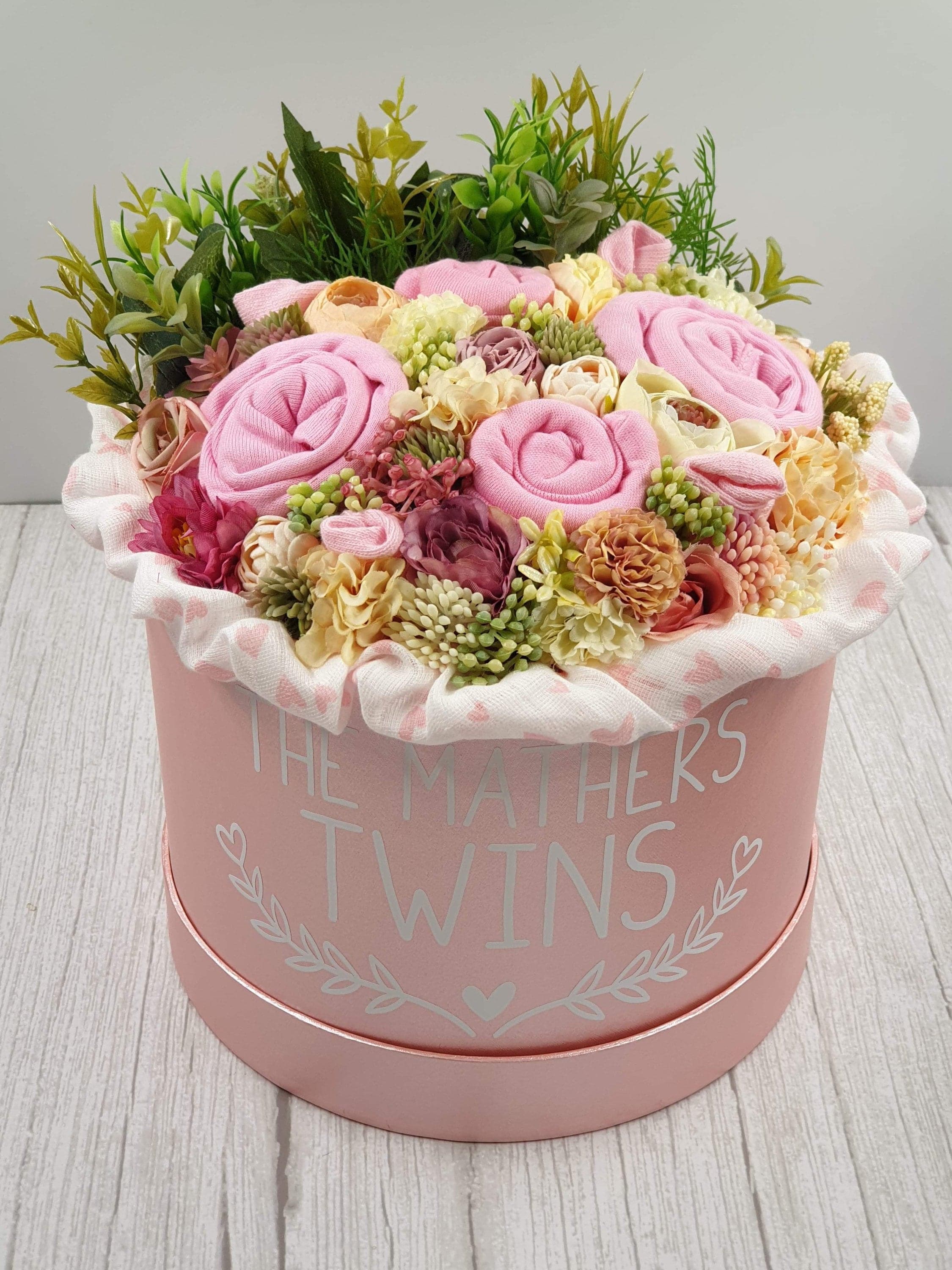 Twins Baby Clothes Bouquet, Personalised Newborn Gift Hamper - image 5
