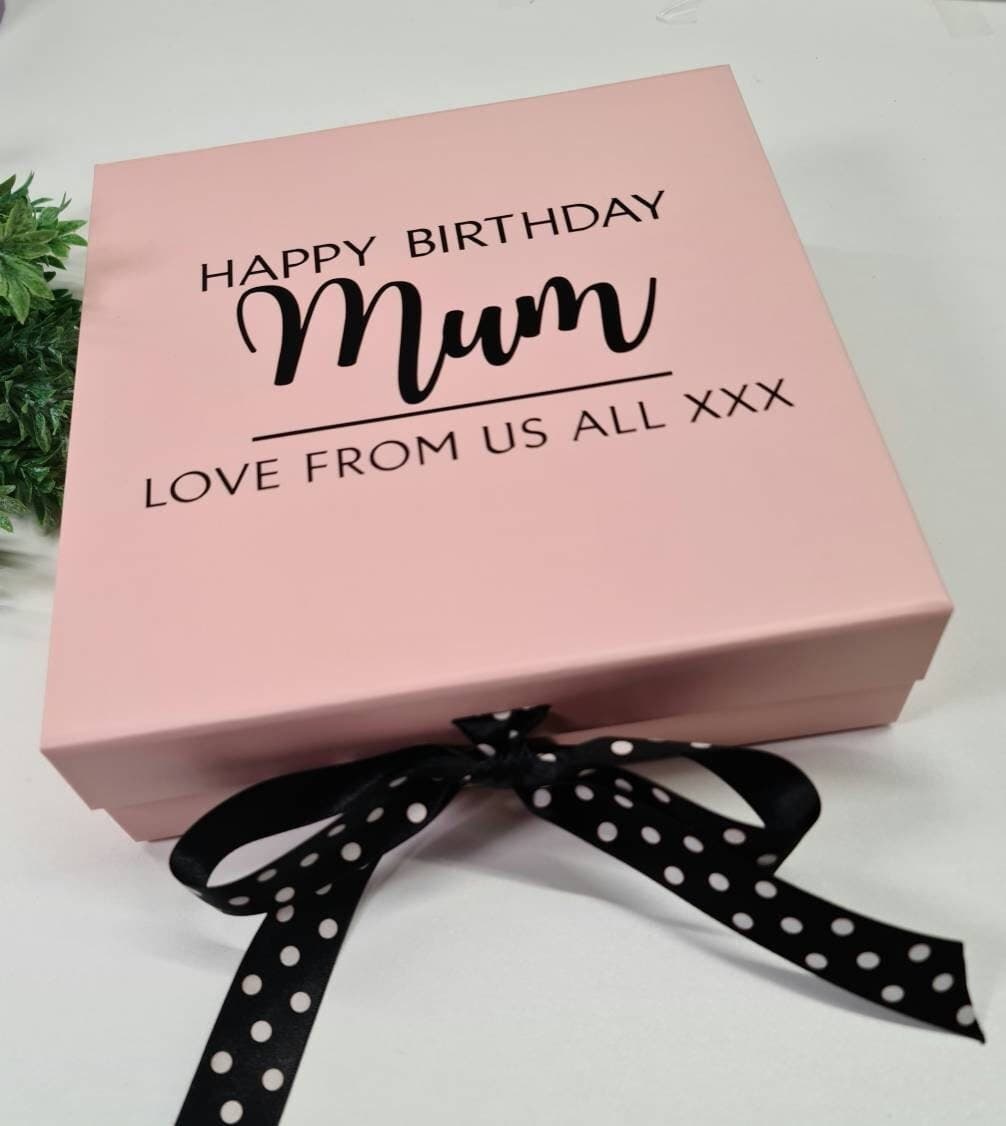 Personalised Magnetic Gift Box, Luxury Keepsake Box with Ribbon