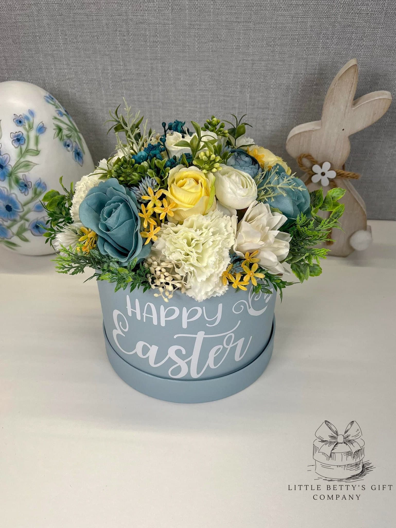 Personalised Easter Flower Bouquet, Faux Spring Floral Table Decoration