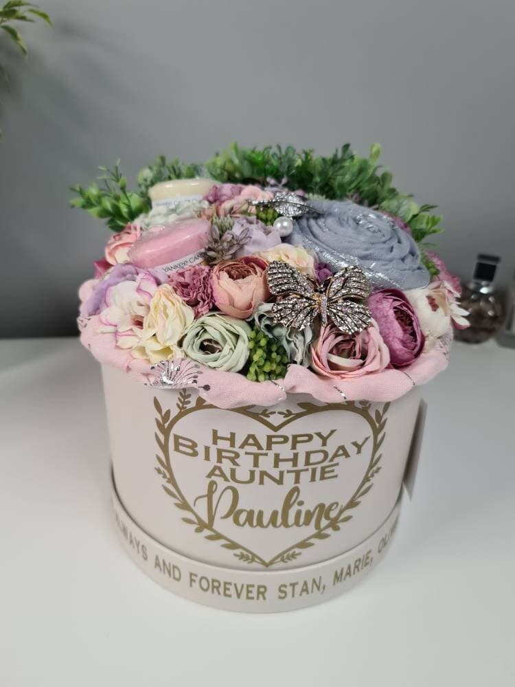 Personalised Floral Bouquet, Scarf and Brooch Set, Birthday Gift - image 5