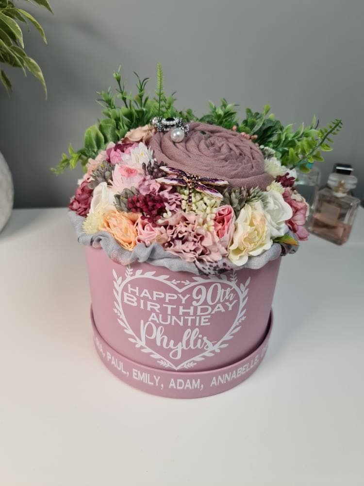 Personalised Scarf & Brooch Bouquet, Gift Set for Her
