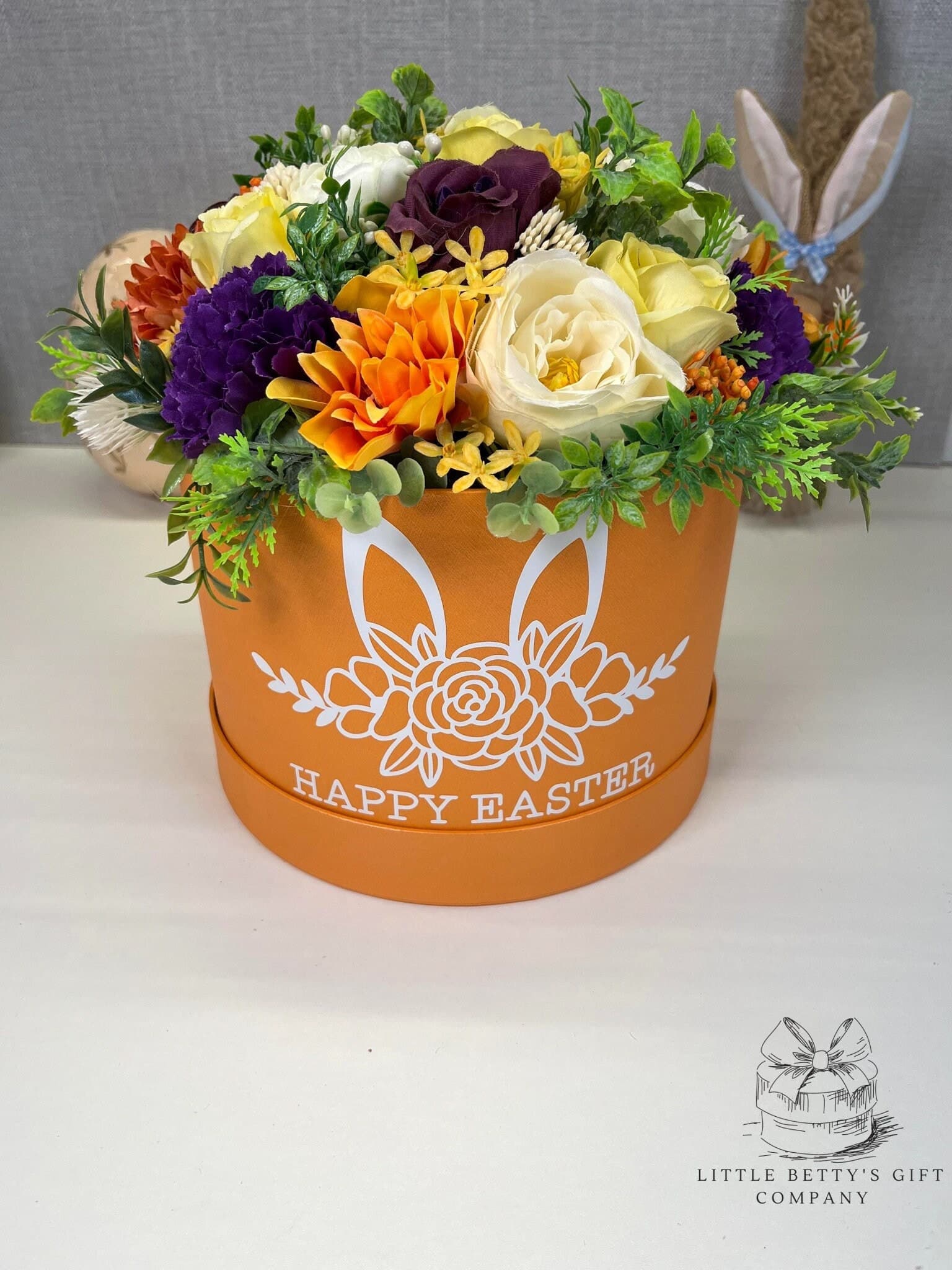 Personalised Easter Floral Centerpiece, Faux Spring Flowers