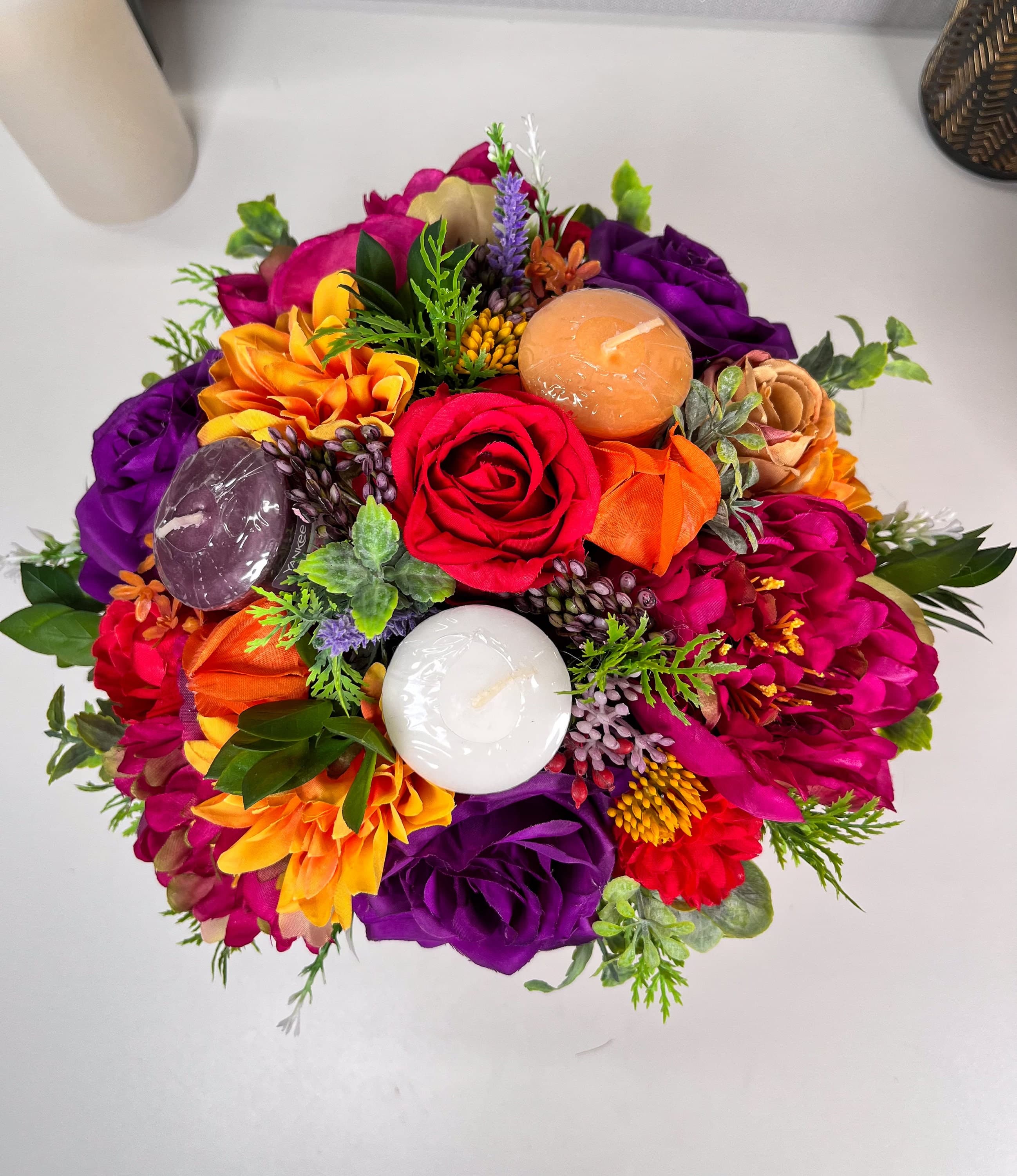 Dewali candle bouquet