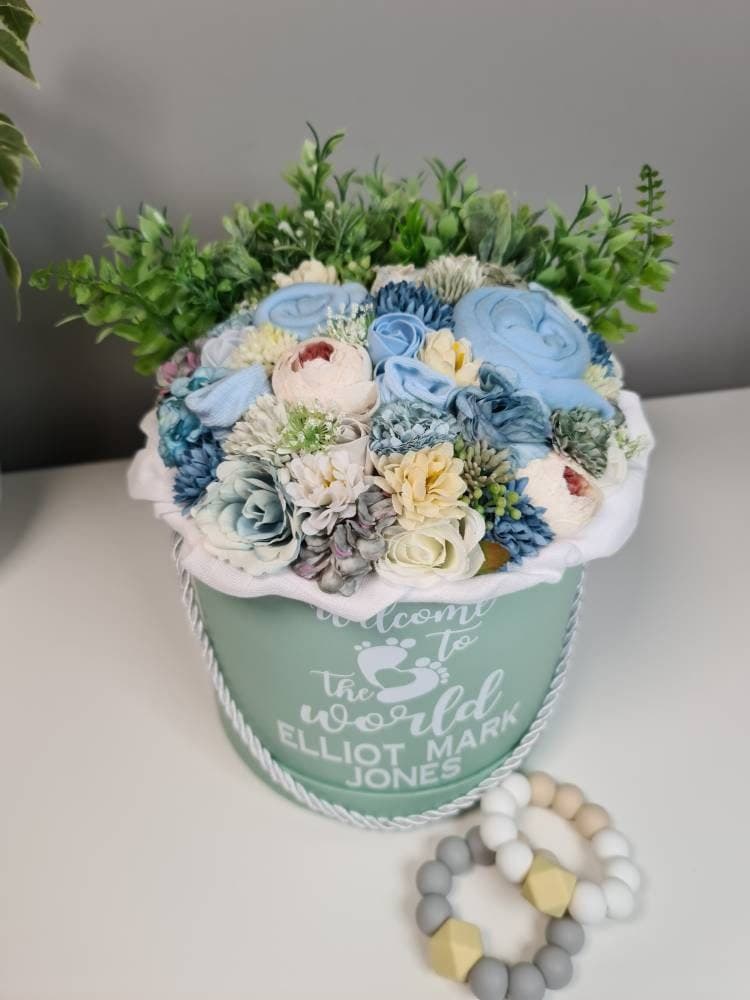 Personalised Baby Clothes Bouquet, Boho Newborn Gift - image 5