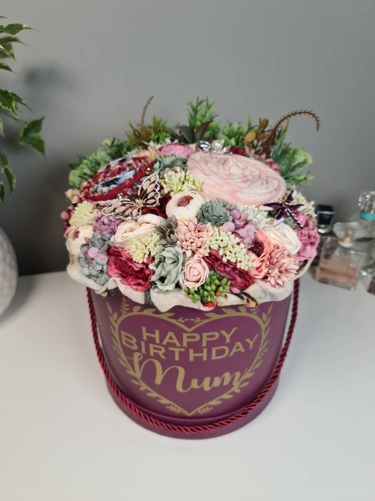Personalised Scarf & Brooch Bouquet, Gift Set for Her - image 3