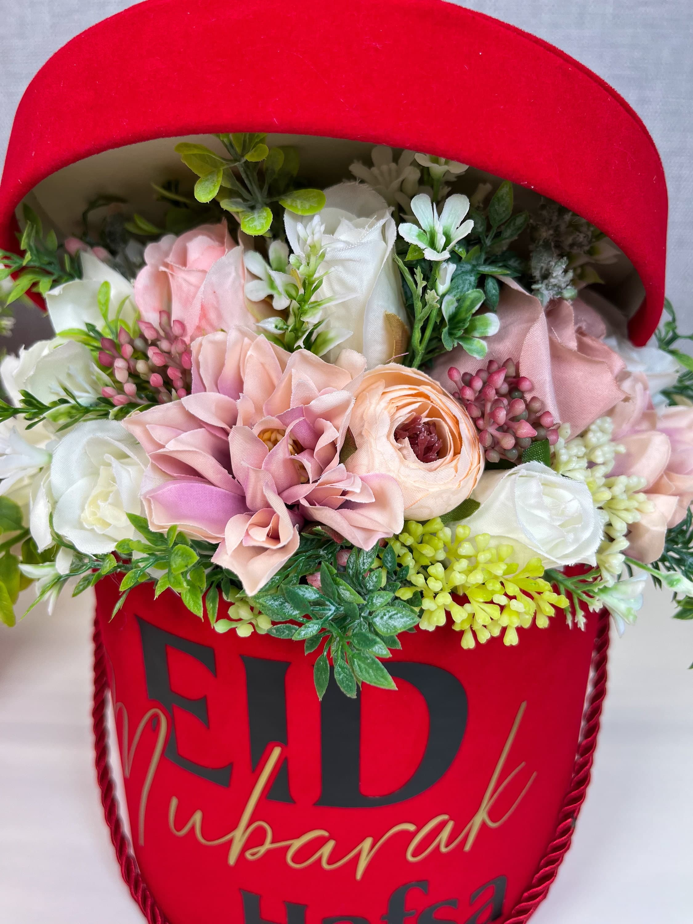 Personalised Eid Mubarak Silk Flower Bouquet, Ramadan Gift - image 5