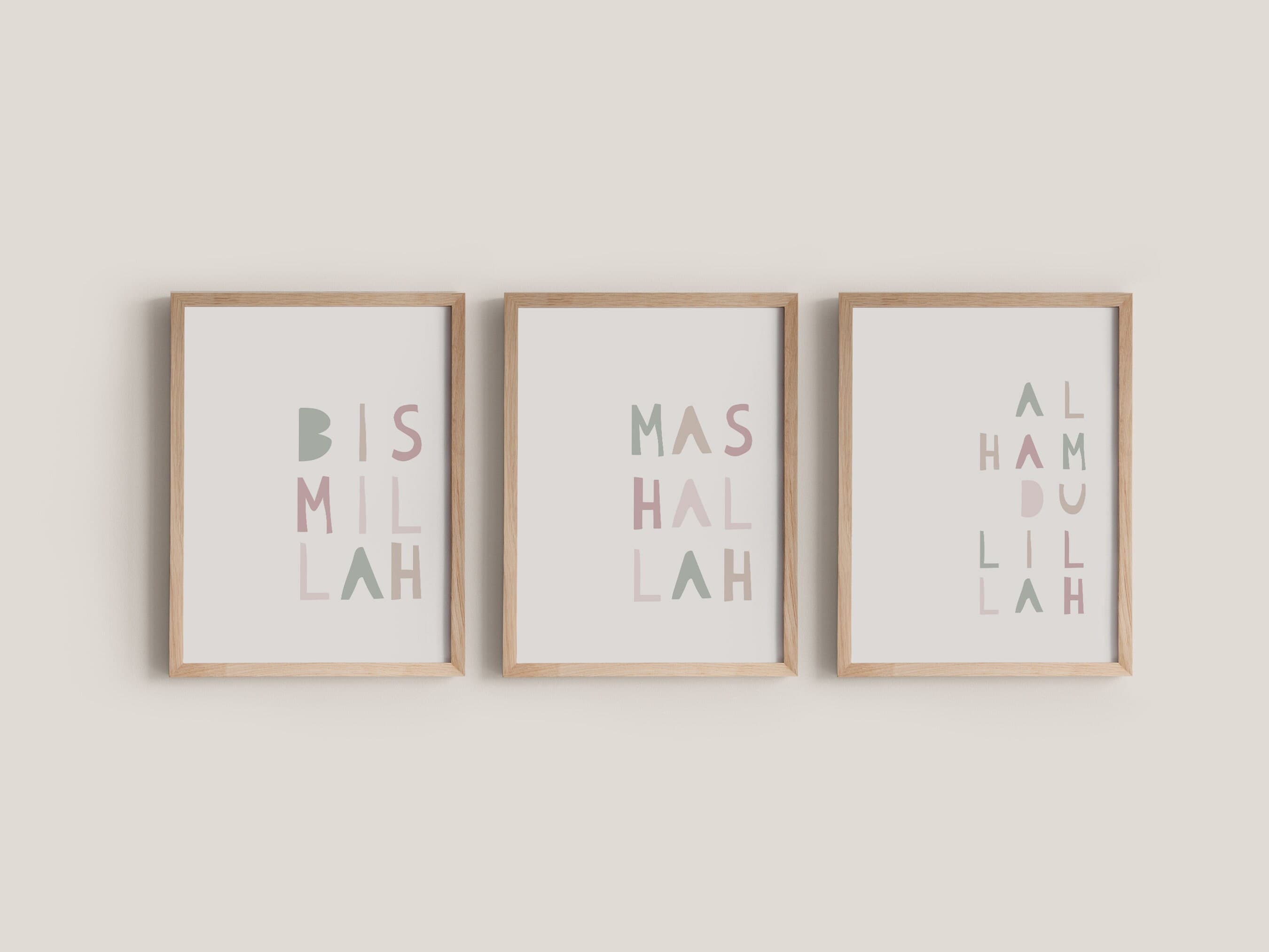 Bismillah, Alhamdulliah & MashAllah Nursery Print Set of 3 - Islamic Nursery Wall Art for Muslim Baby Room, Gender Neutral Muslim Decor - image 5