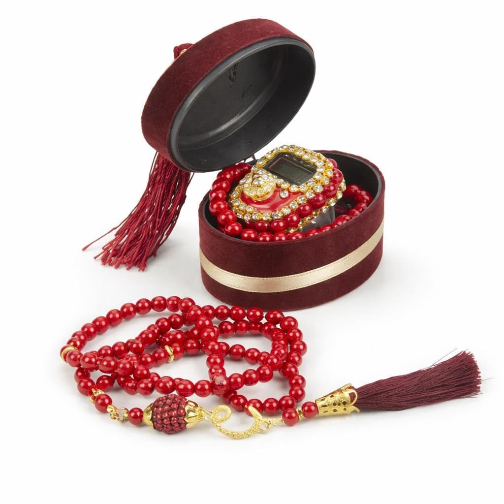 Velvet Tasbih Gift Set with Digital Counter Ring - image 4