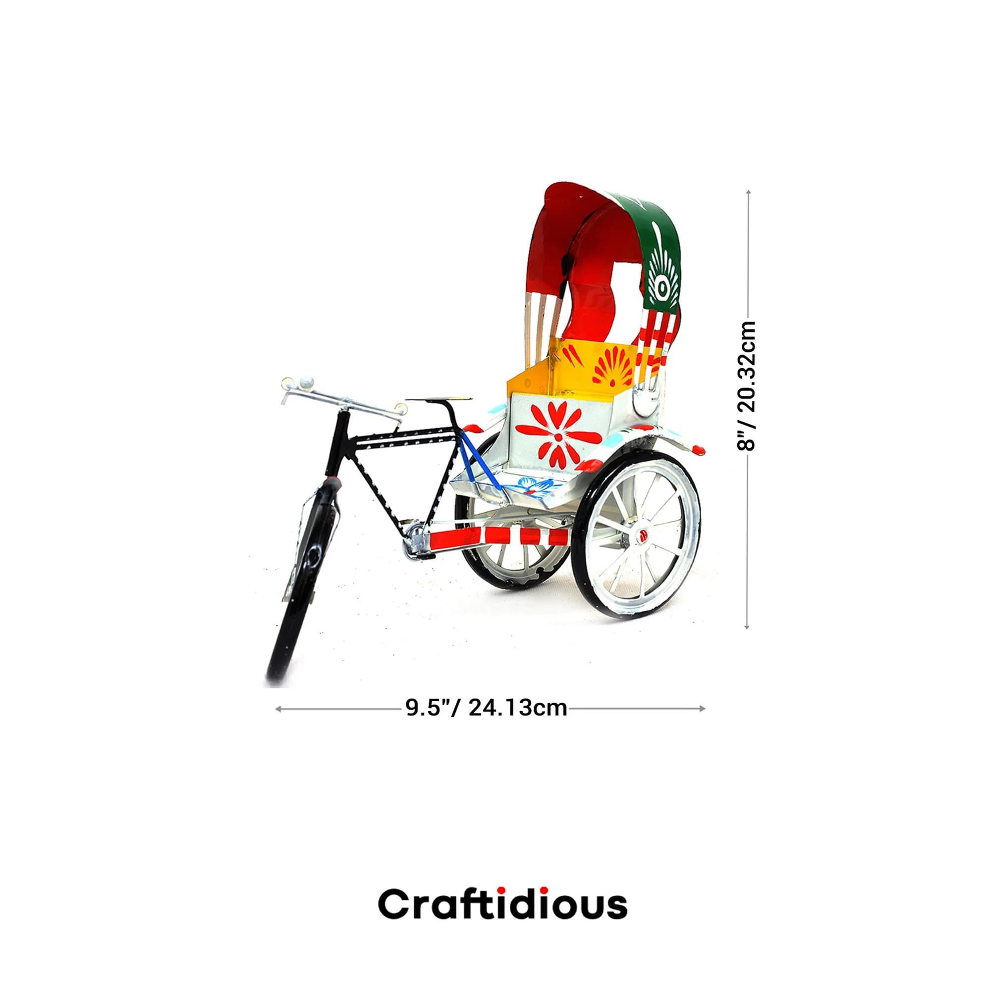 Home Decor Hand Painted Metal Handmade Rickshaw Showpiece/Model.| Souvenir Products - image 3