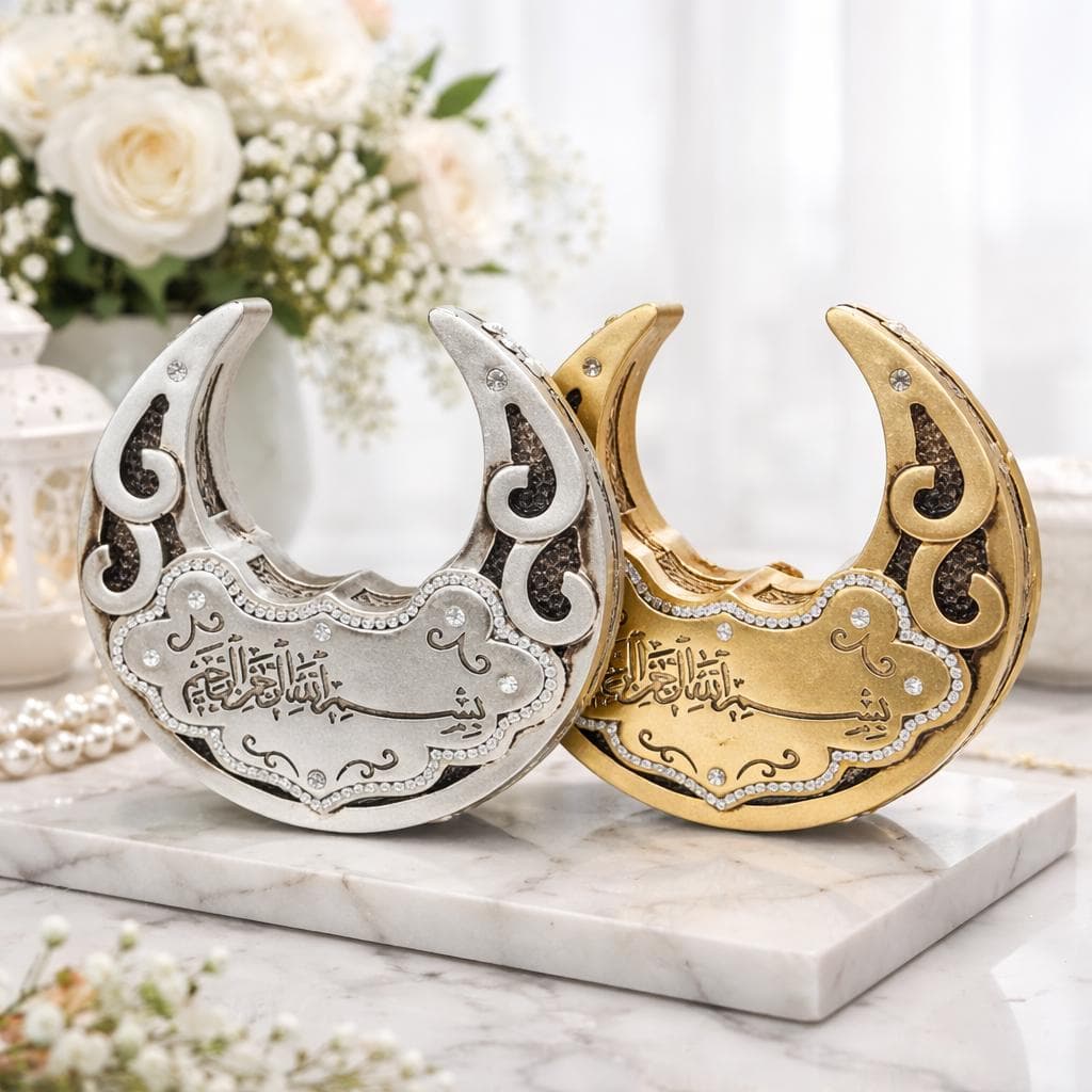 Crescent Bismillah Islamic gift table decor