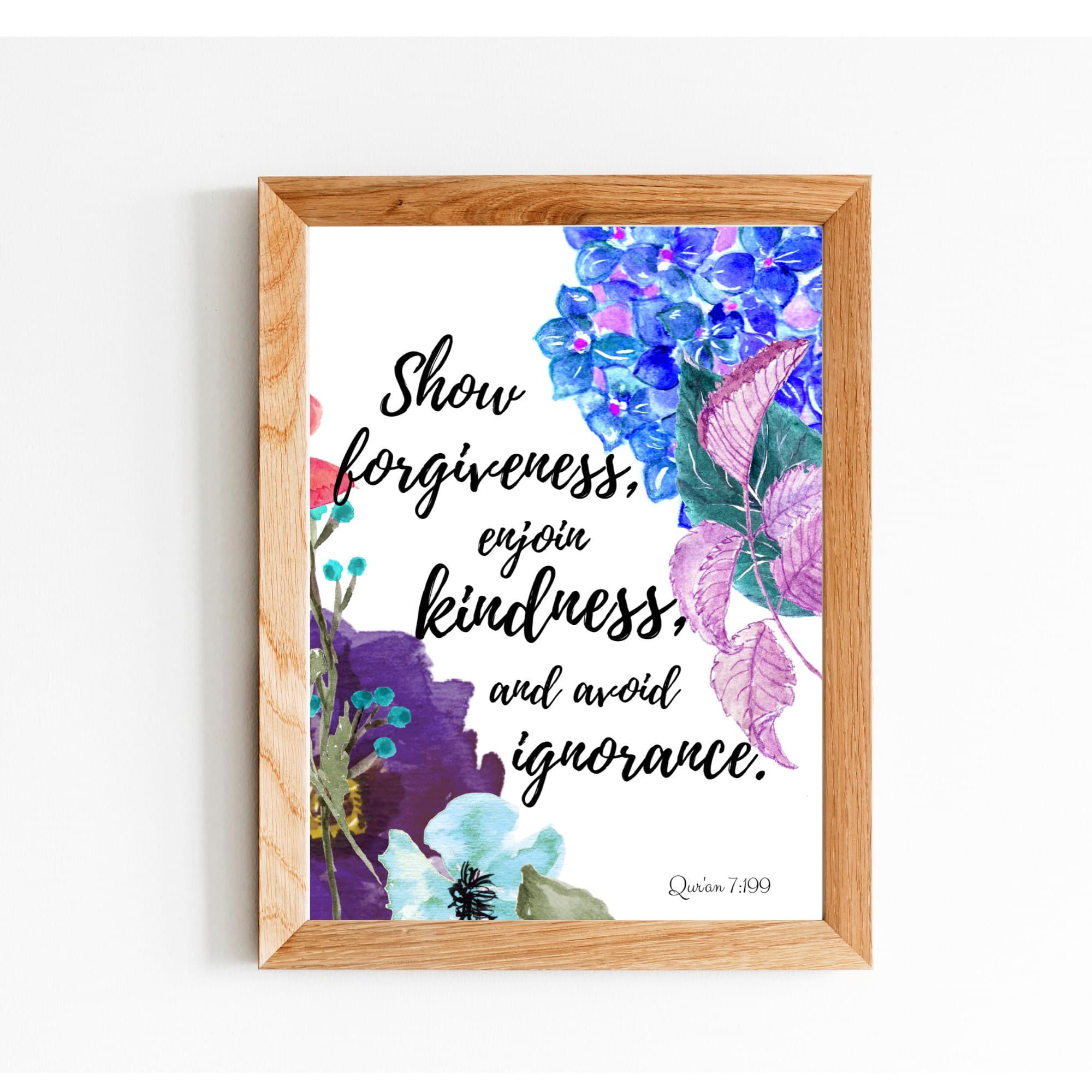 Kindness Qur'an quote | Islamic wall art | Islamic art | Islamic home decor | Islamic gifts | Islamic print | Islamic quote | Poster |