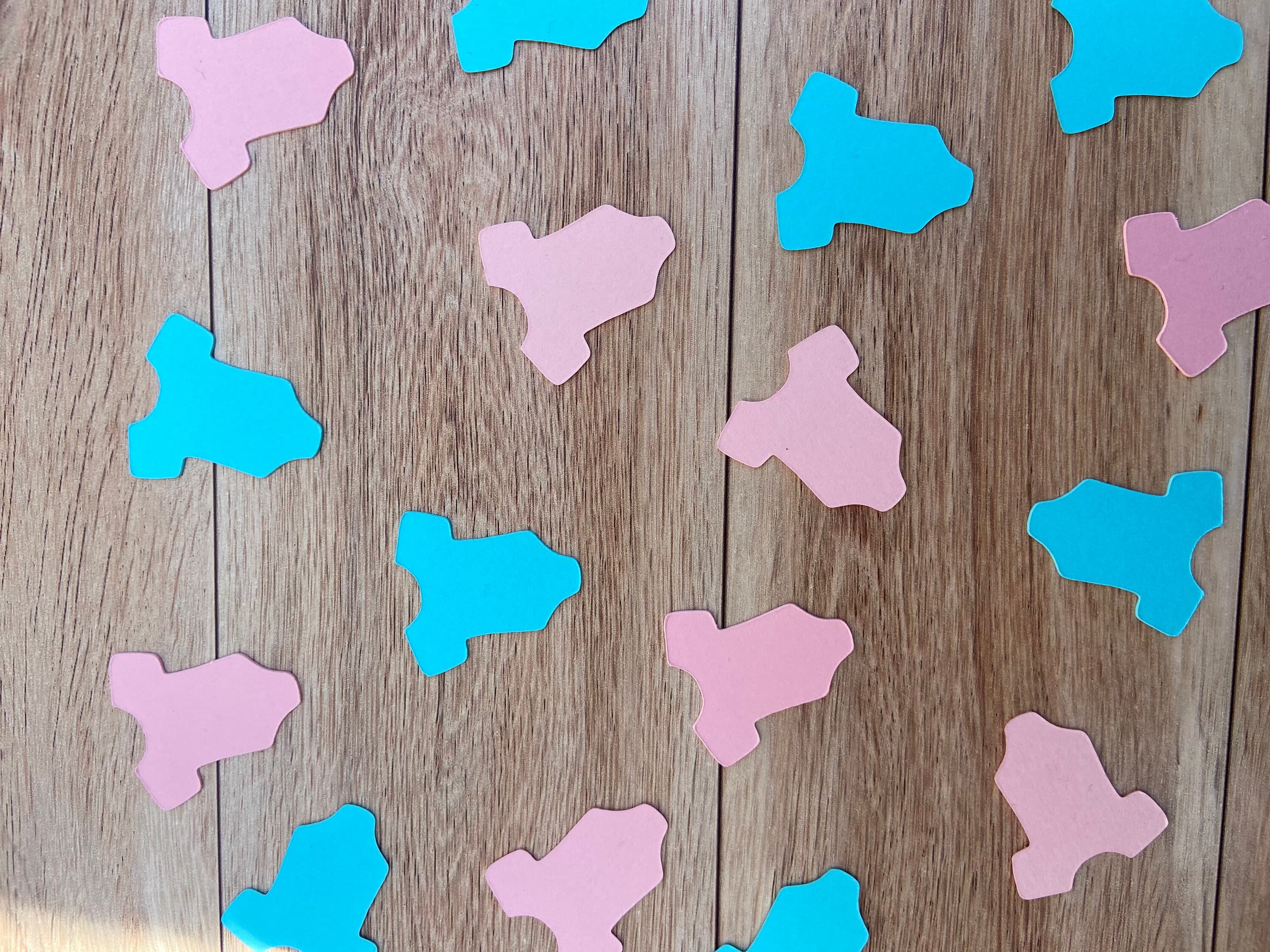 Baby Shower Confetti for Gender Reveal Party, Gender Party Decorations, Girl or Boy Confetti for Dessert Table, Pink and Blue Decor - image 5