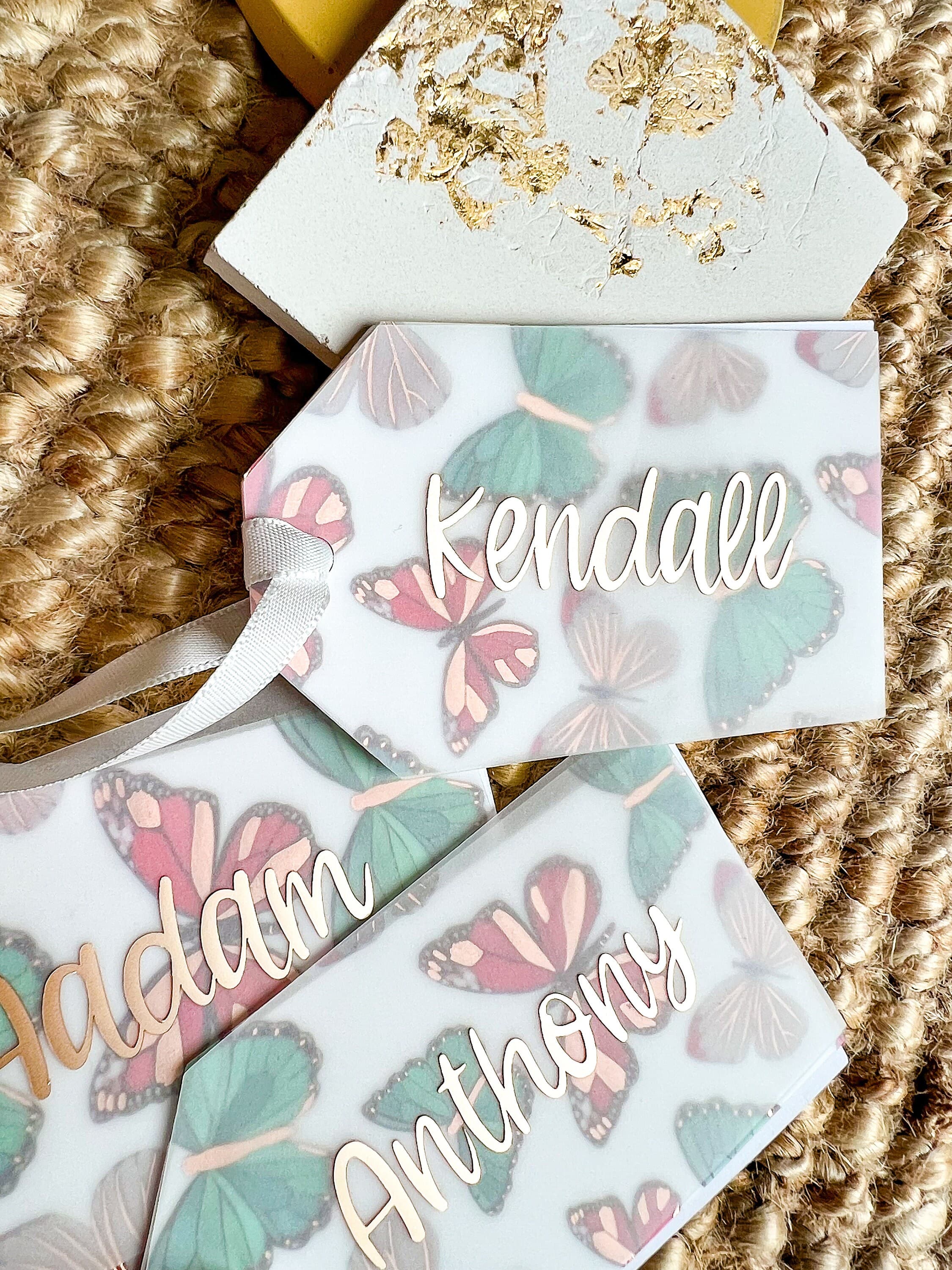 Personalized Vellum Name Tag, Vellum Place Card, Wedding Stationery, Vellum Foil Name Tag, Vellum Foiled Place Card Wedding