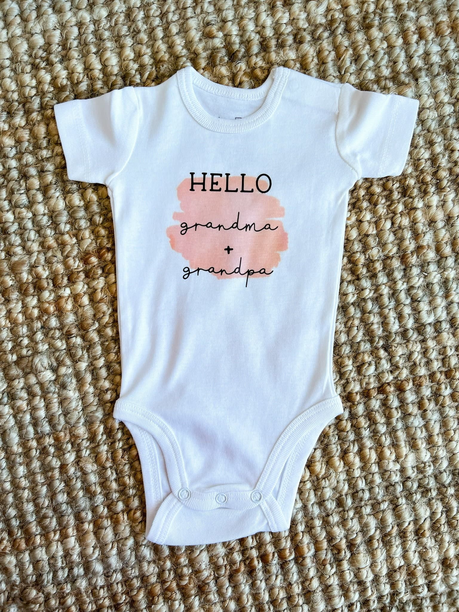 Hello Grandma and Grandpa Baby Announcement Onesie, Coming Soon Body Suit, Grandparents Announcement Onesies, First Grandbaby - image 3