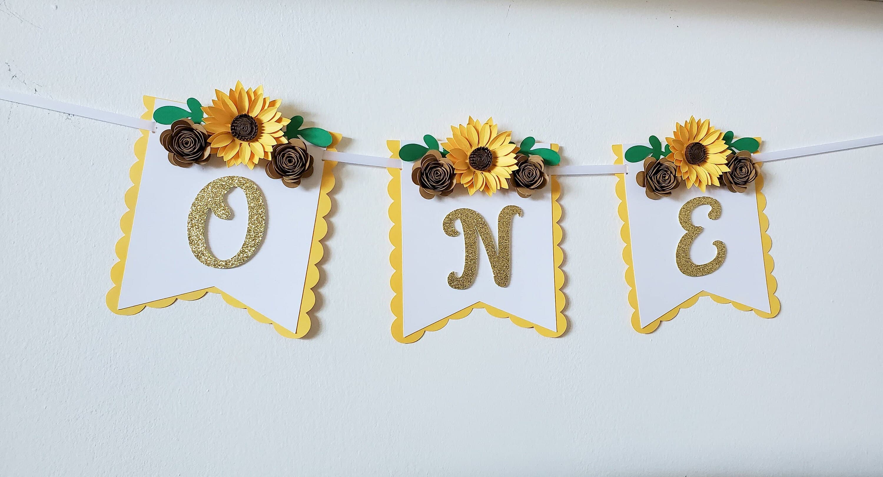 One High Chair Banner for Sunflower Themed Party, Yellow Sunflower Garland for Baby Nursery, Party Decorations - image 3