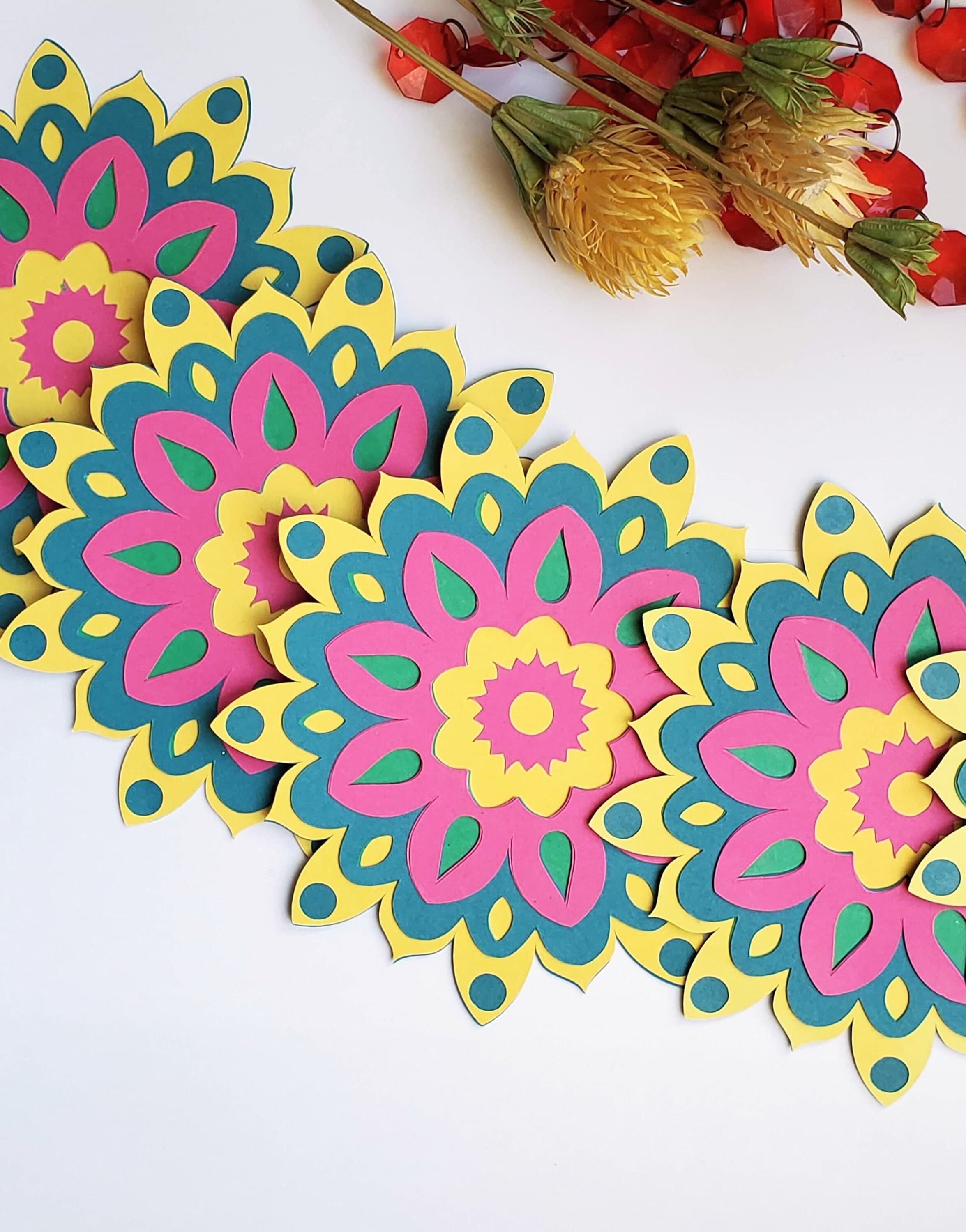 Colorful Mandala Mehendi Banner for Indian Wedding, Home Decoration for Sangeet Mehndi Dholki, Wall Hanging Decor for Mehendi Night