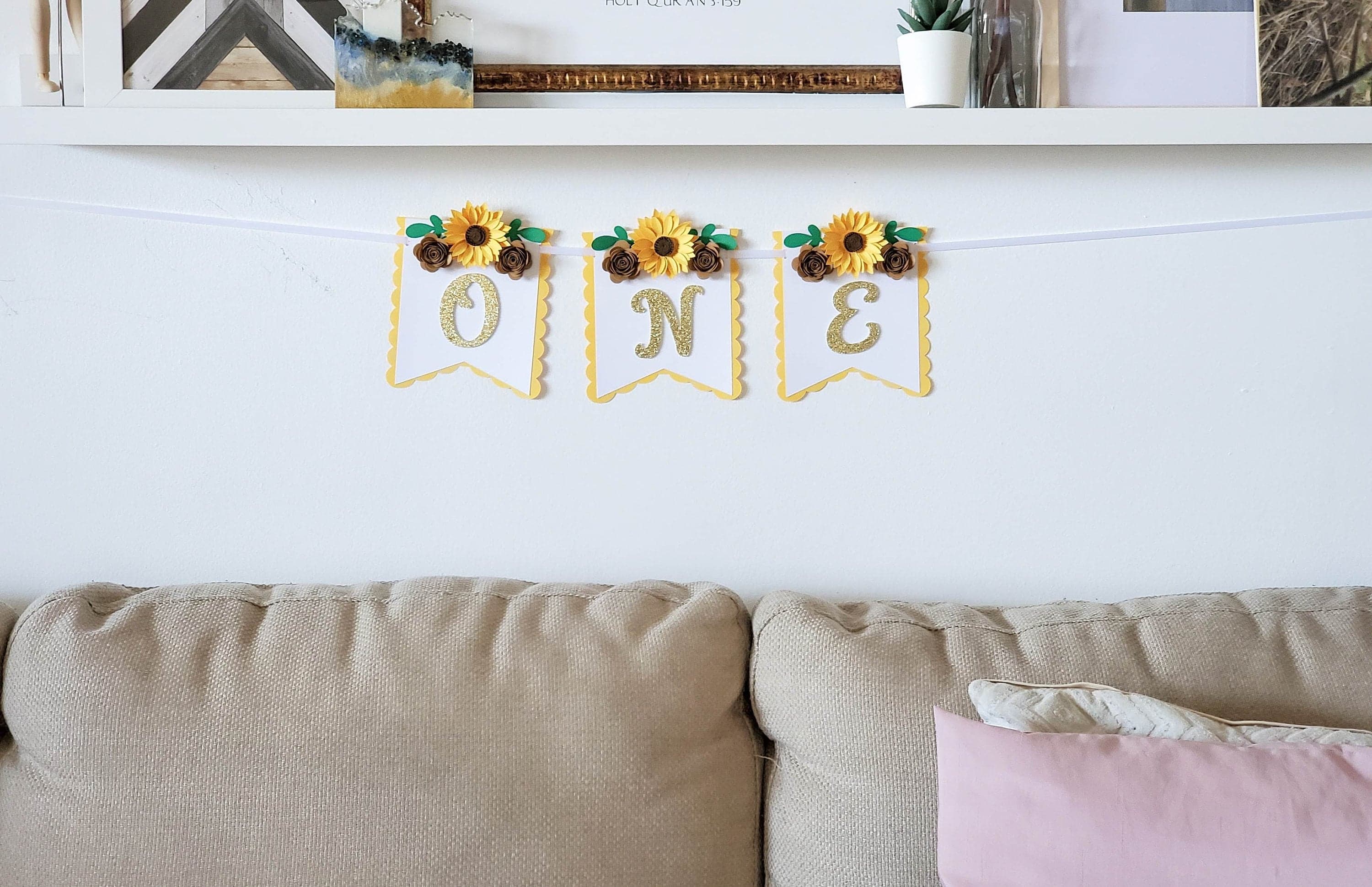 One High Chair Banner for Sunflower Themed Party, Yellow Sunflower Garland for Baby Nursery, Party Decorations - image 4