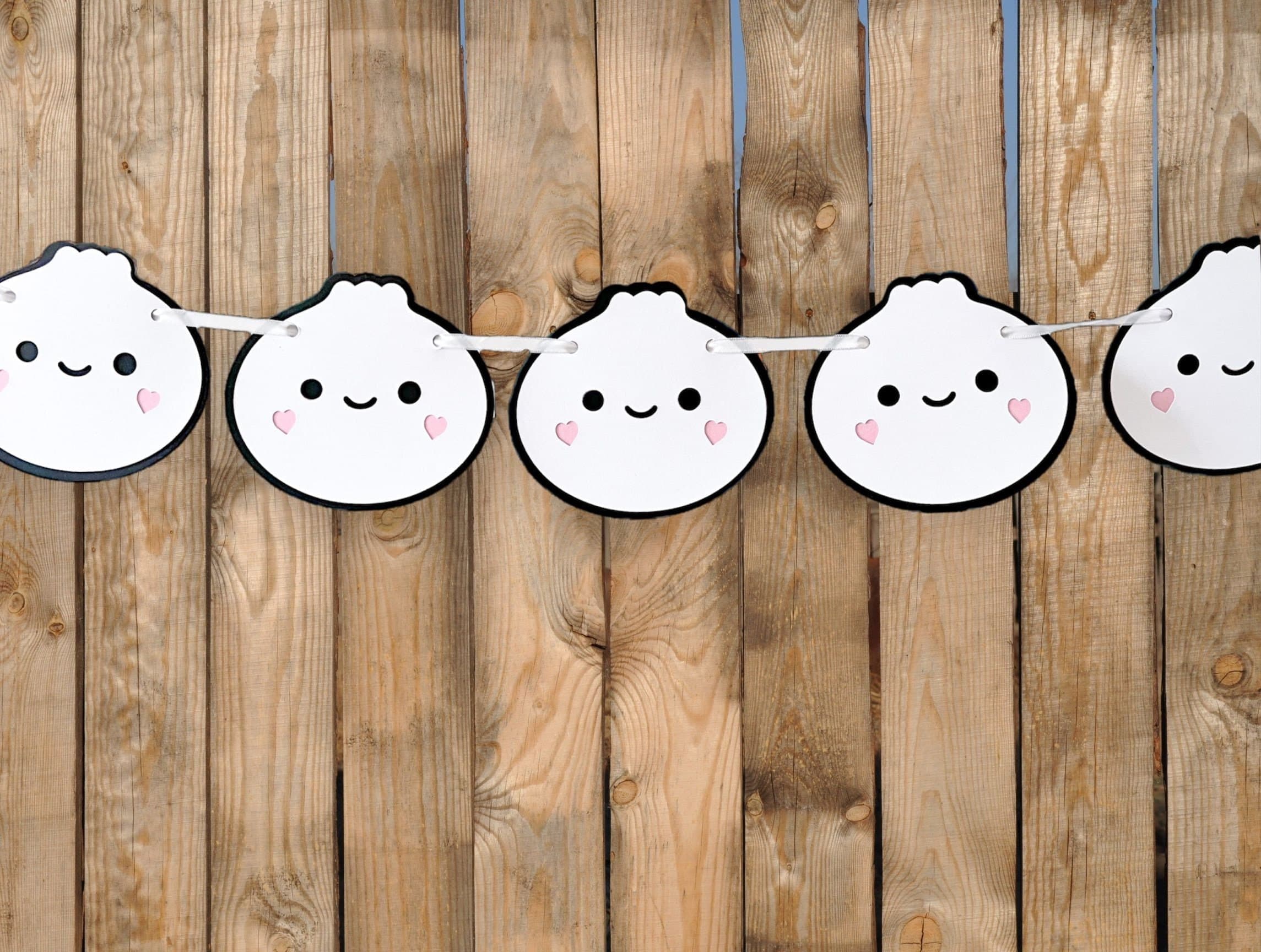 Layered Dumpling Banner For A Dumpling Baby Shower, Little Dumpling Party Decoration, Kawaii Asian Food Die Cut, Bao Baby Shower Party - image 4