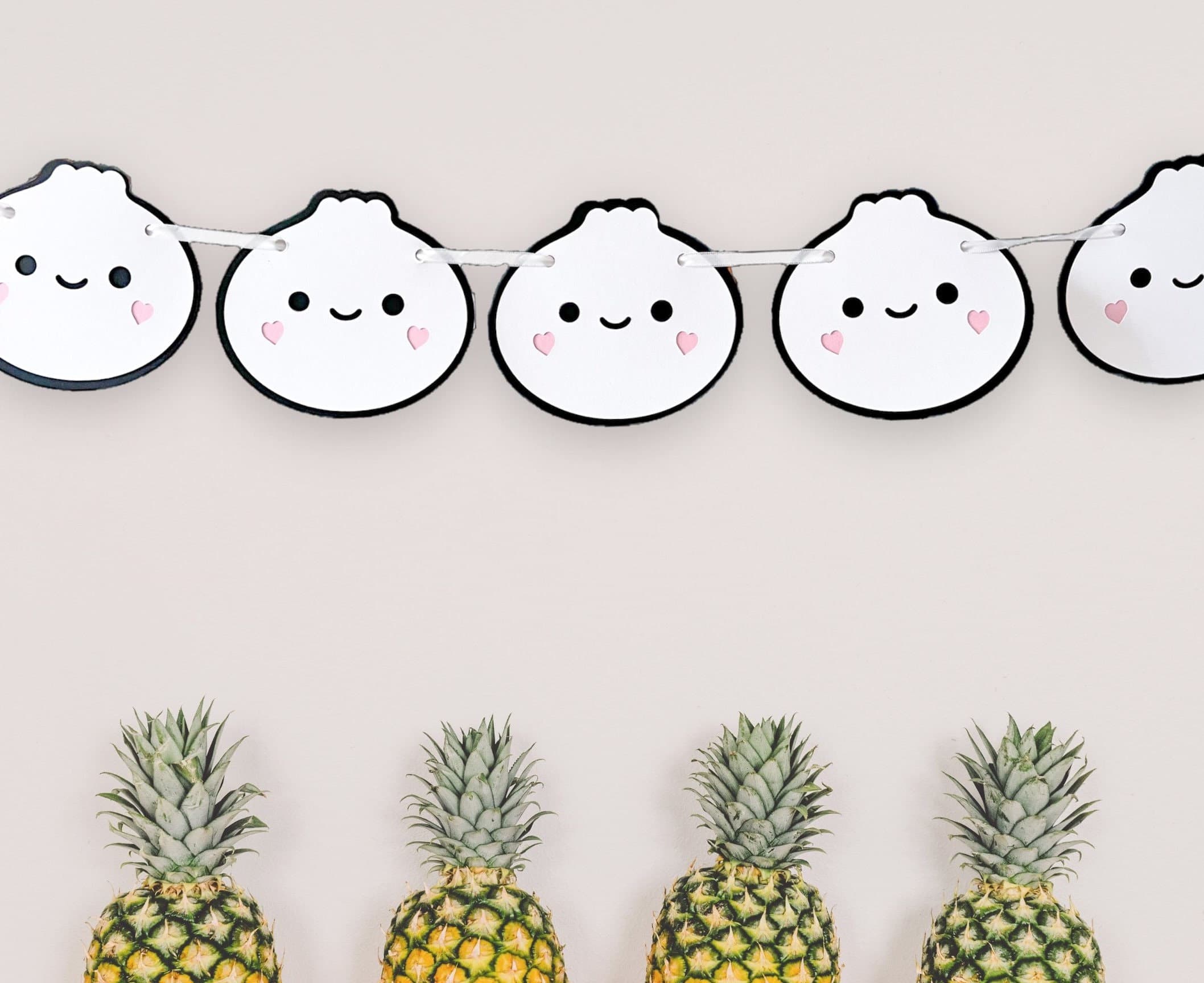 Layered Dumpling Banner For A Dumpling Baby Shower, Little Dumpling Party Decoration, Kawaii Asian Food Die Cut, Bao Baby Shower Party
