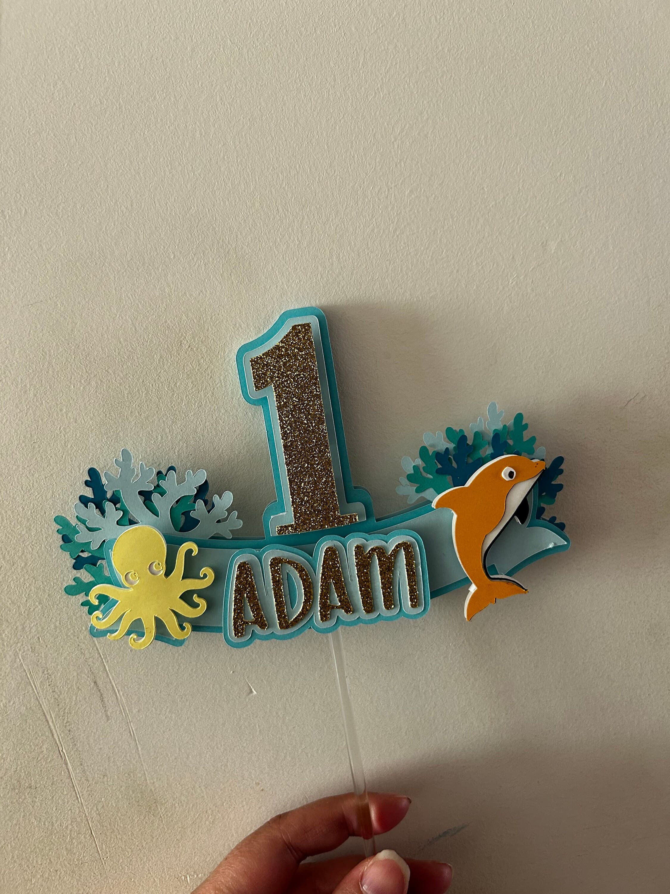 Customized Cake Topper for Under The Sea, Octopus, Whale Theme, Under The Sea Theme