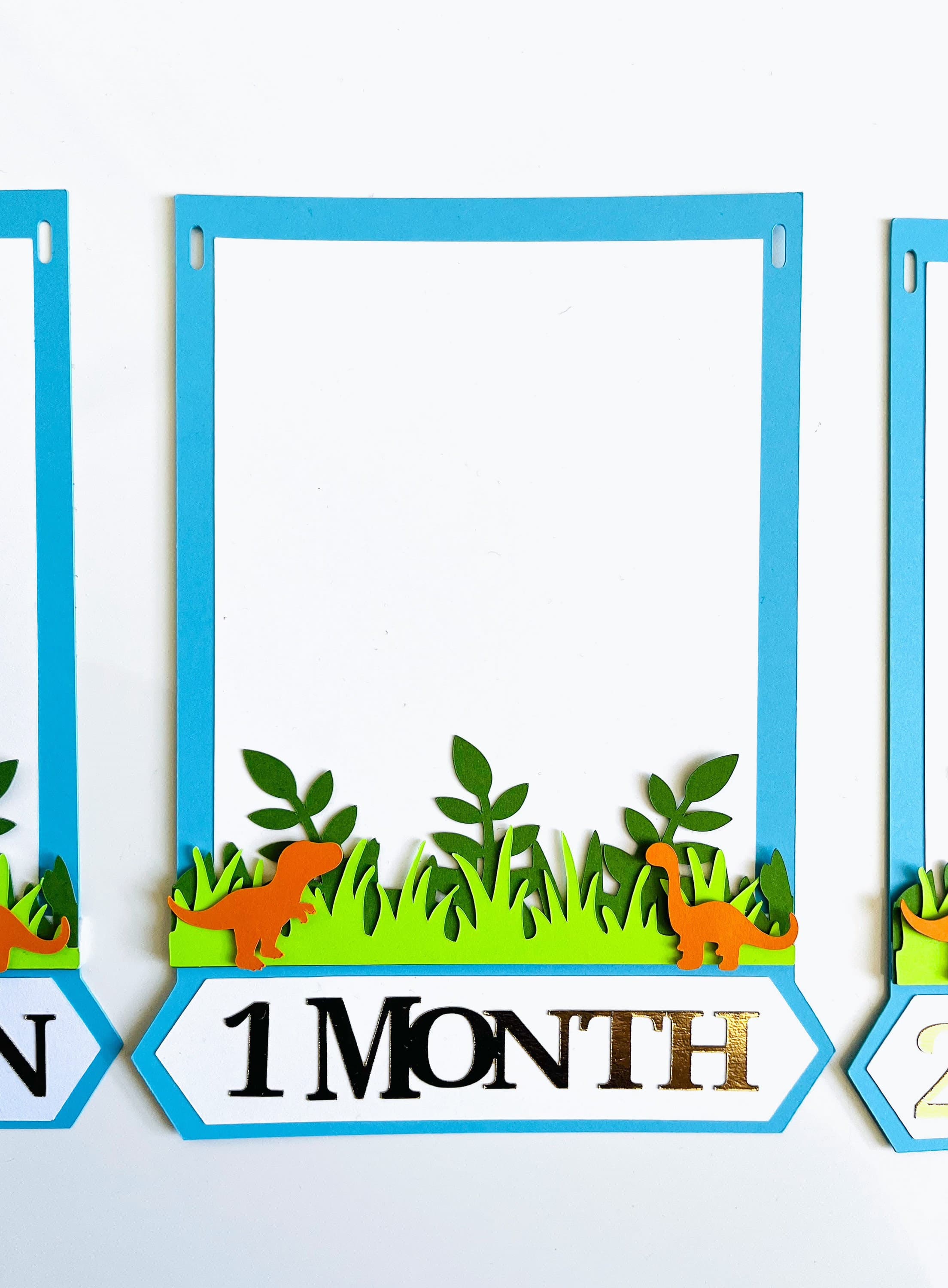 12 Months Milestone Banner for Dinosaur Themed Party, Photo Garland, Jungle Wild One Dinosaur Decoration, Baby Shower Boy Girl Party