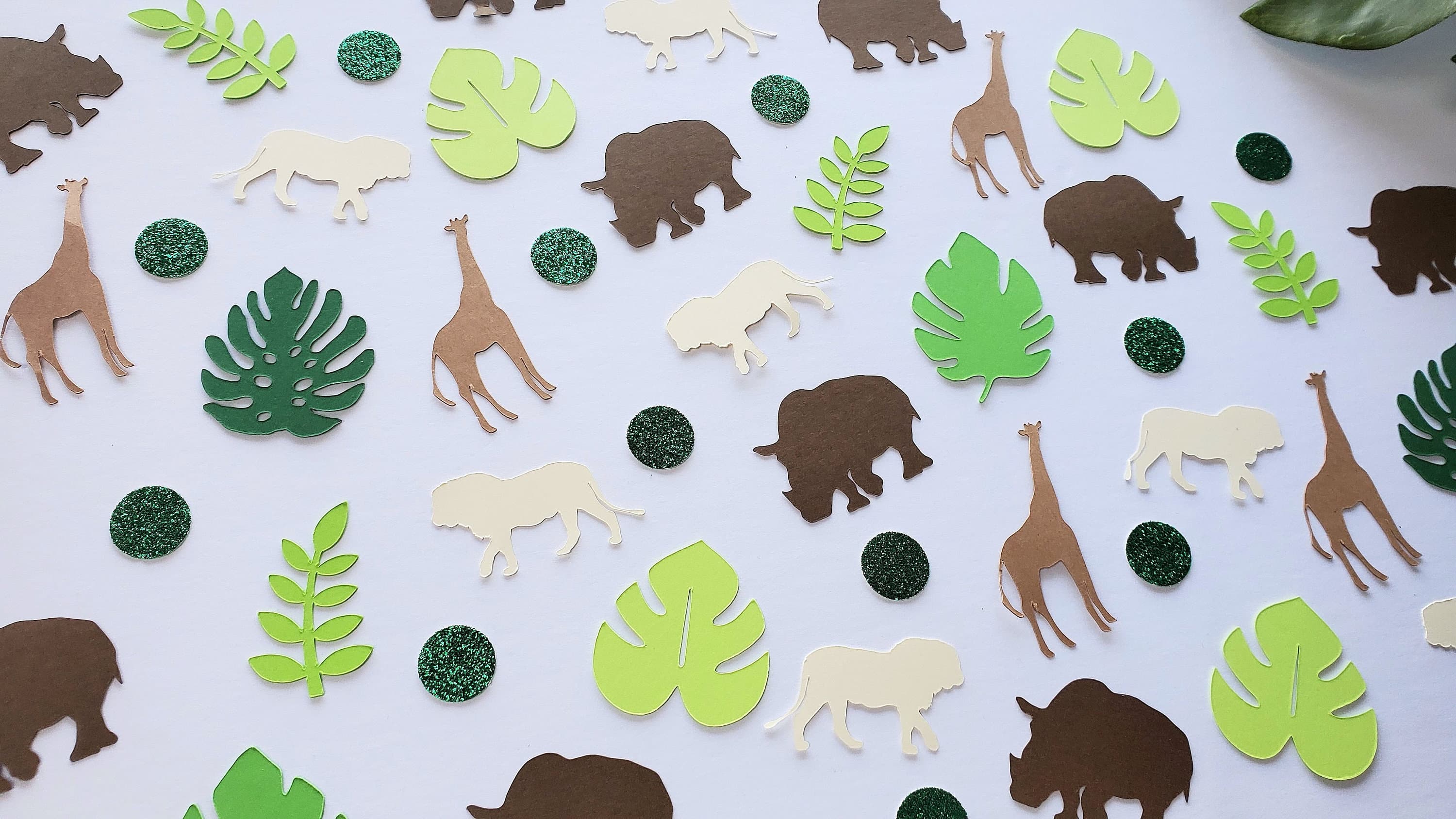 Safari Leaves Confetti, Jungle Confetti, Tropical Confetti, Safari Confetti Scatter Confetti, Safari Animals Confetti, Baby Shower Confetti - image 5