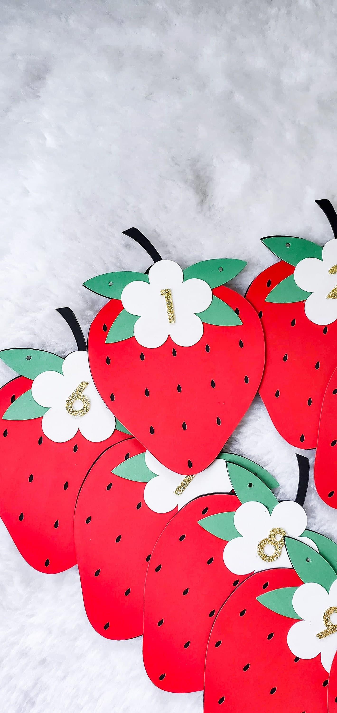 12 Months Strawberry Photo Banner, First Year Strawberry Themed Party Decor, Berry Sweet Milestone Banner, Strawberry Shortcake Smash Cake - image 4