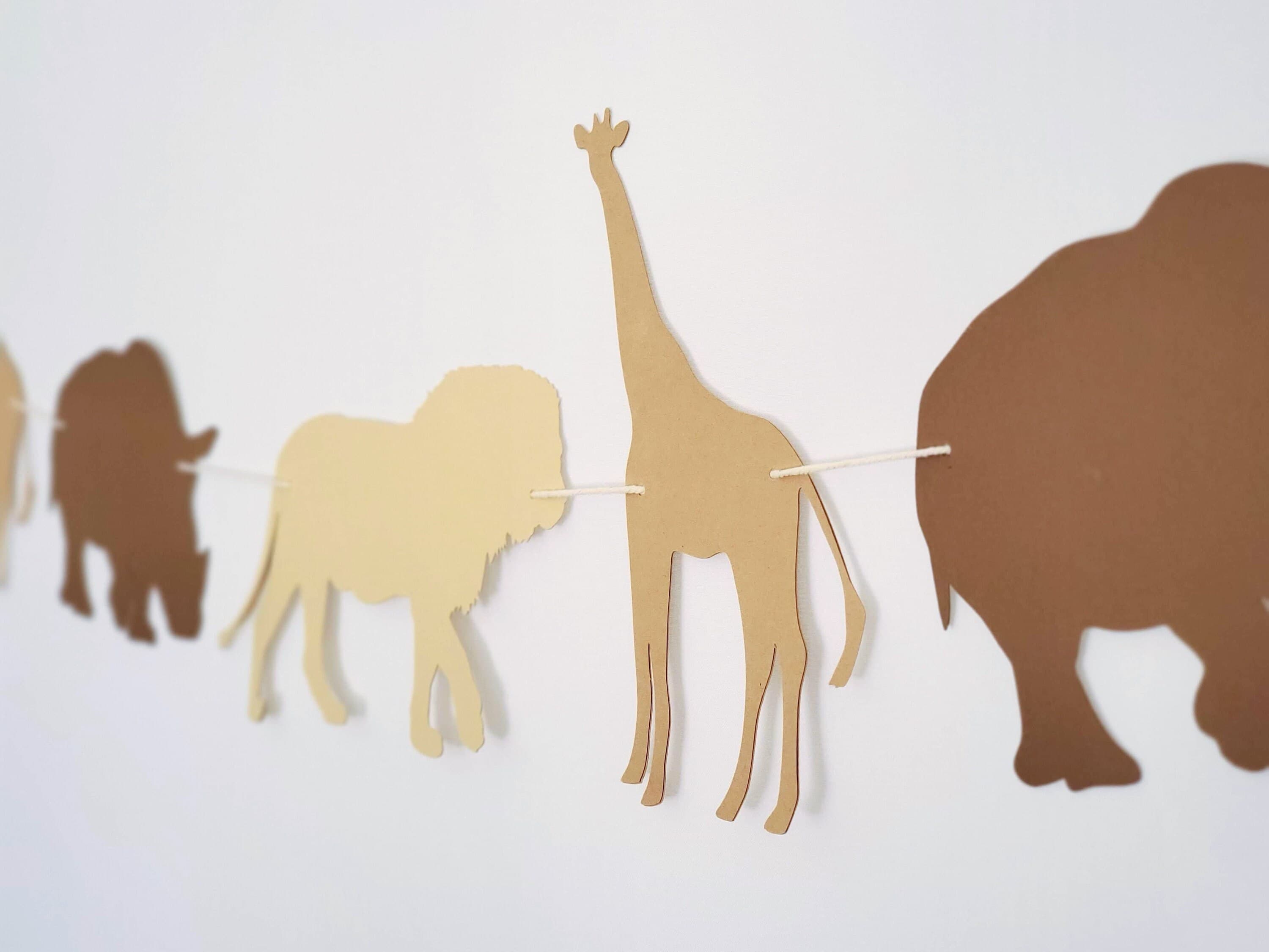 Animal Banner, Boy Girl Jungle Theme Party, Jungle Decorations, Giraffe Lion Rhinoceros, Zoo Animal Bunting, Baby Shower Decorations - image 5