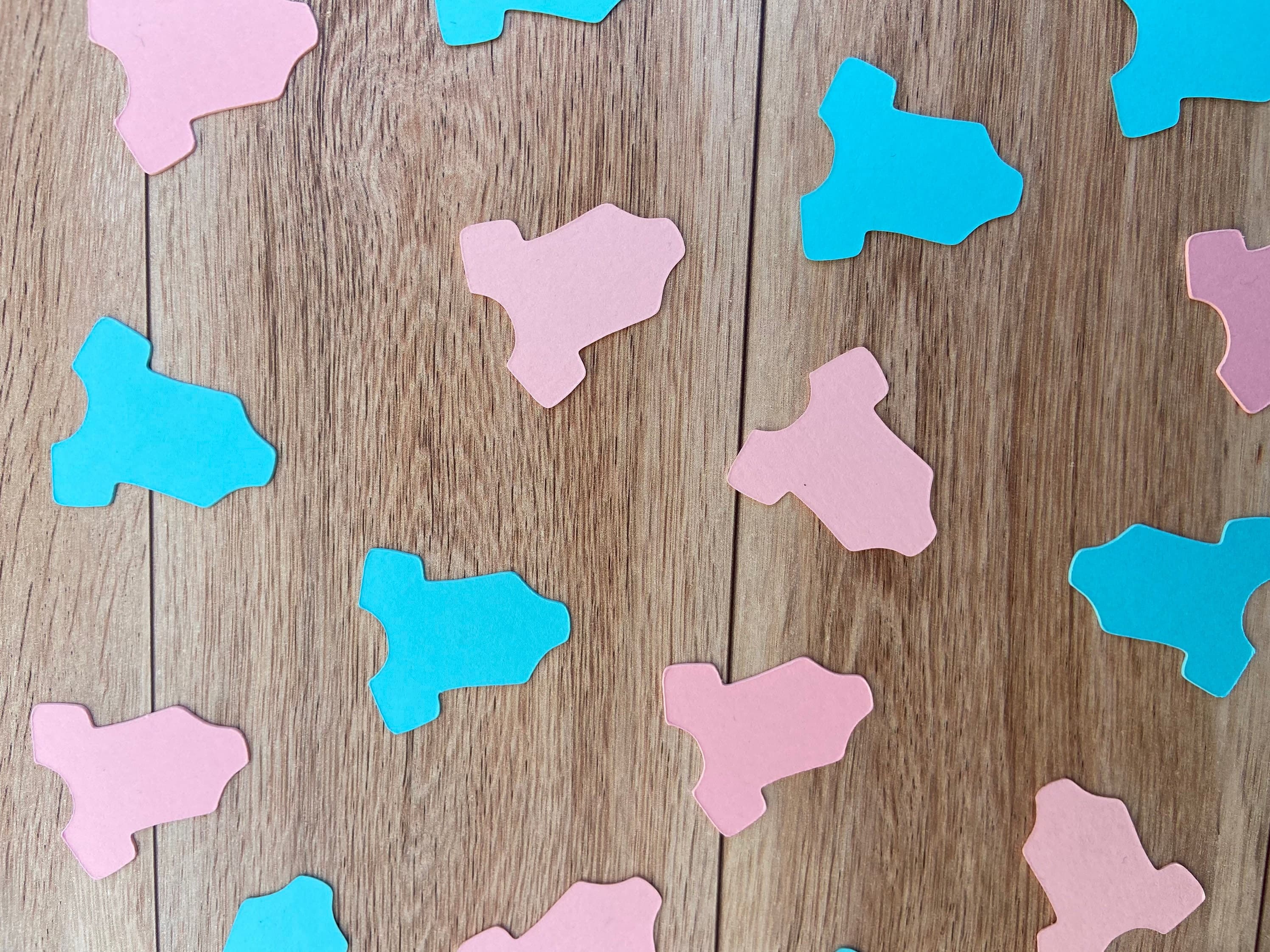 Baby Shower Confetti for Gender Reveal Party, Gender Party Decorations, Girl or Boy Confetti for Dessert Table, Pink and Blue Decor - image 4